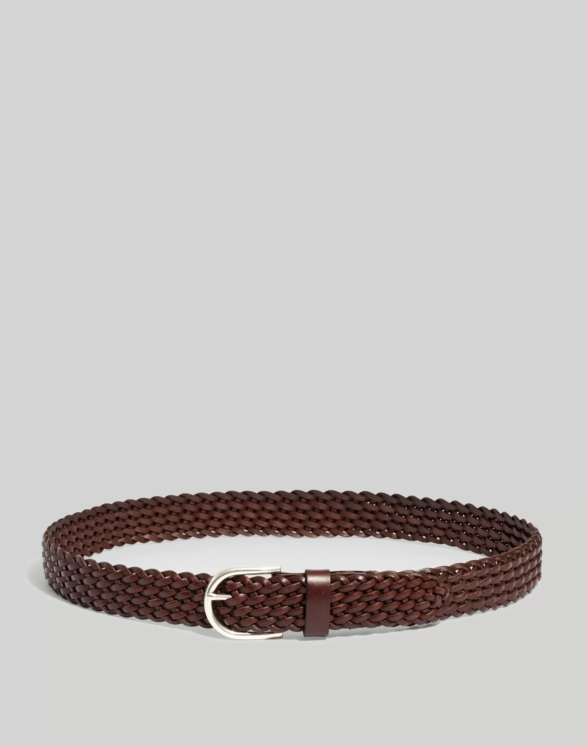 Madewell Belts>Braided Leather Belt Rich Brown