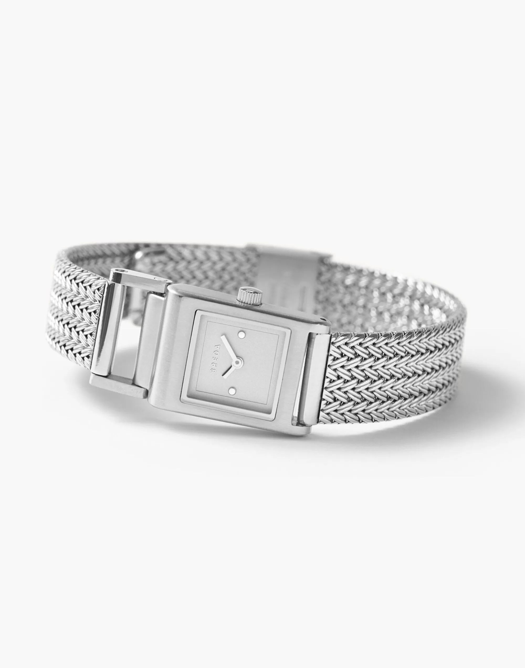 Madewell Watches>Breda Revel Tethered Stainless Steel Mesh Bracelet Watch, 18Mm Silver