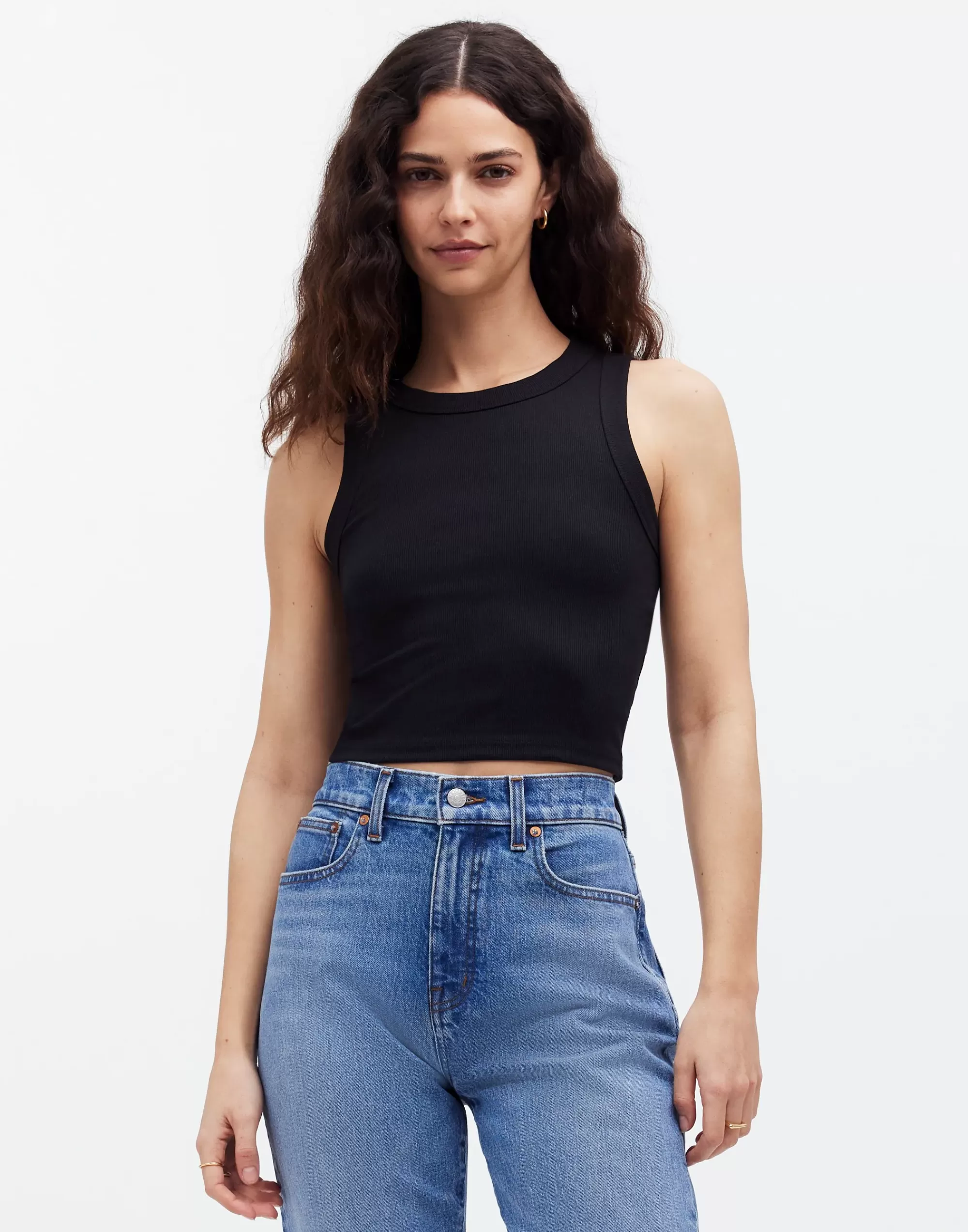 Madewell Tees>Brightside Crop Tank True Black