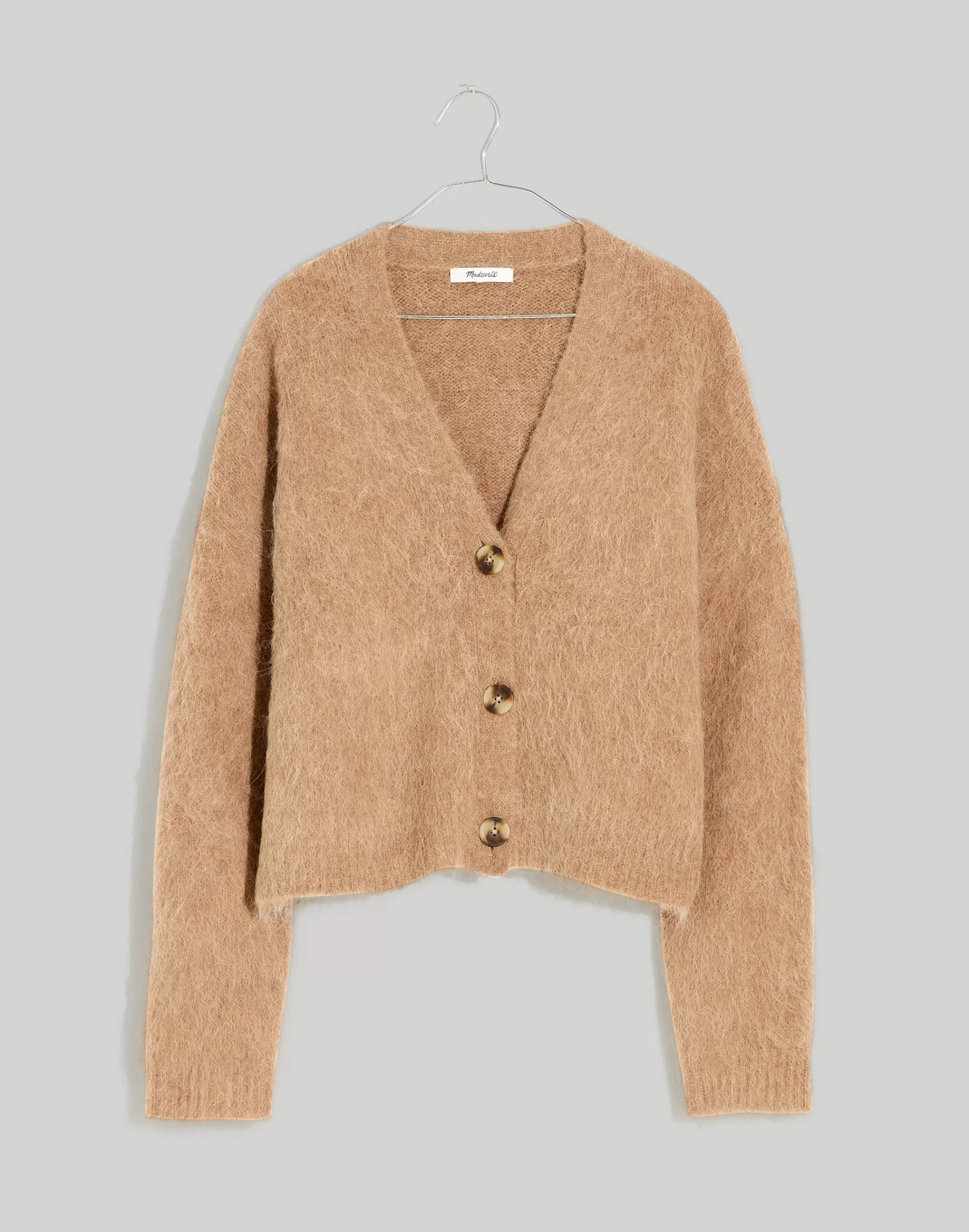 Madewell Sweaters>Brushed Crop Cardigan Sweater Heather Fawn