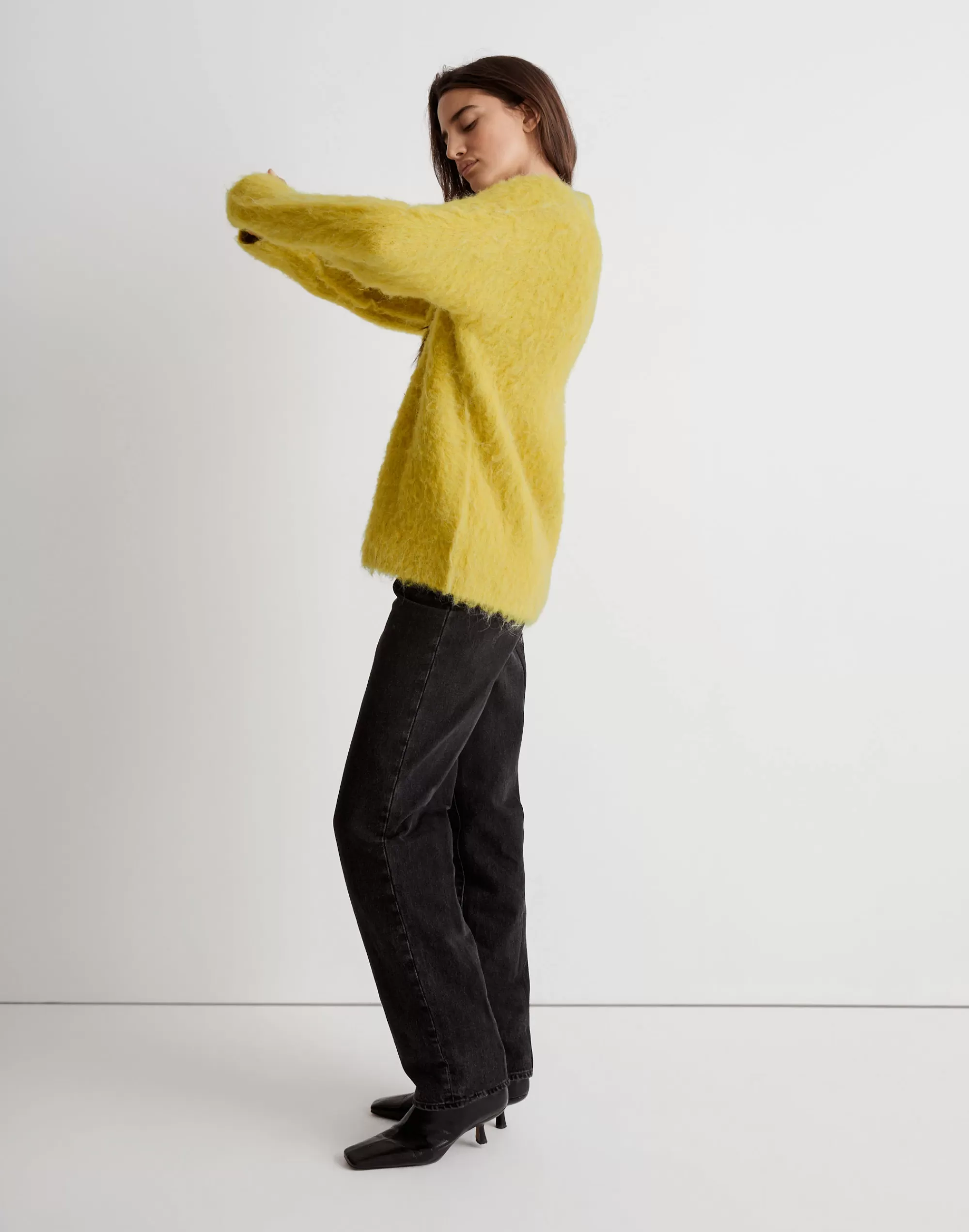 Madewell Sweaters>Brushed Otis Pullover Sweater Heather Chartreuse