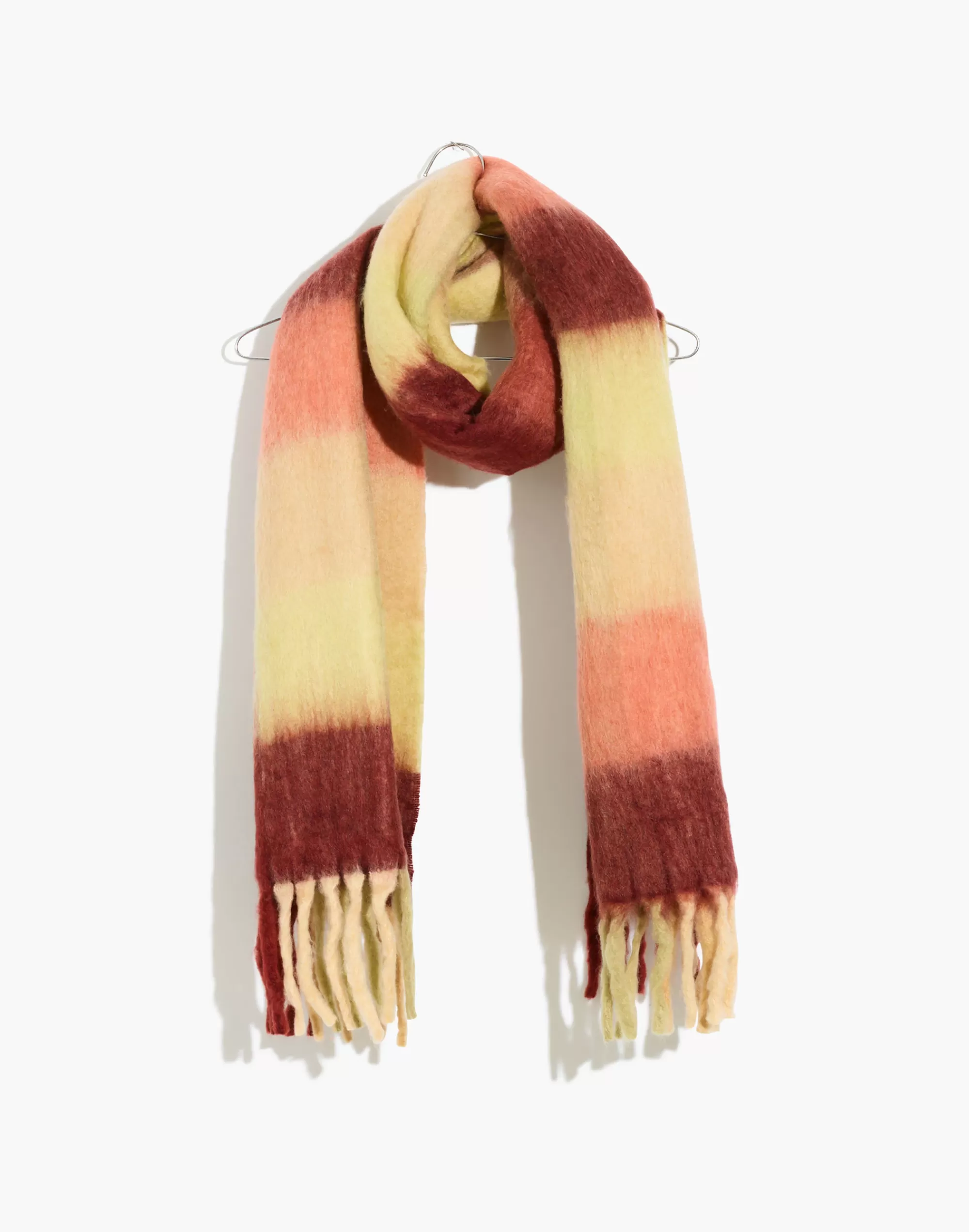 Madewell Scarves & Capes>Brushed Pastel Plaid Scarf Rusted Burgundy