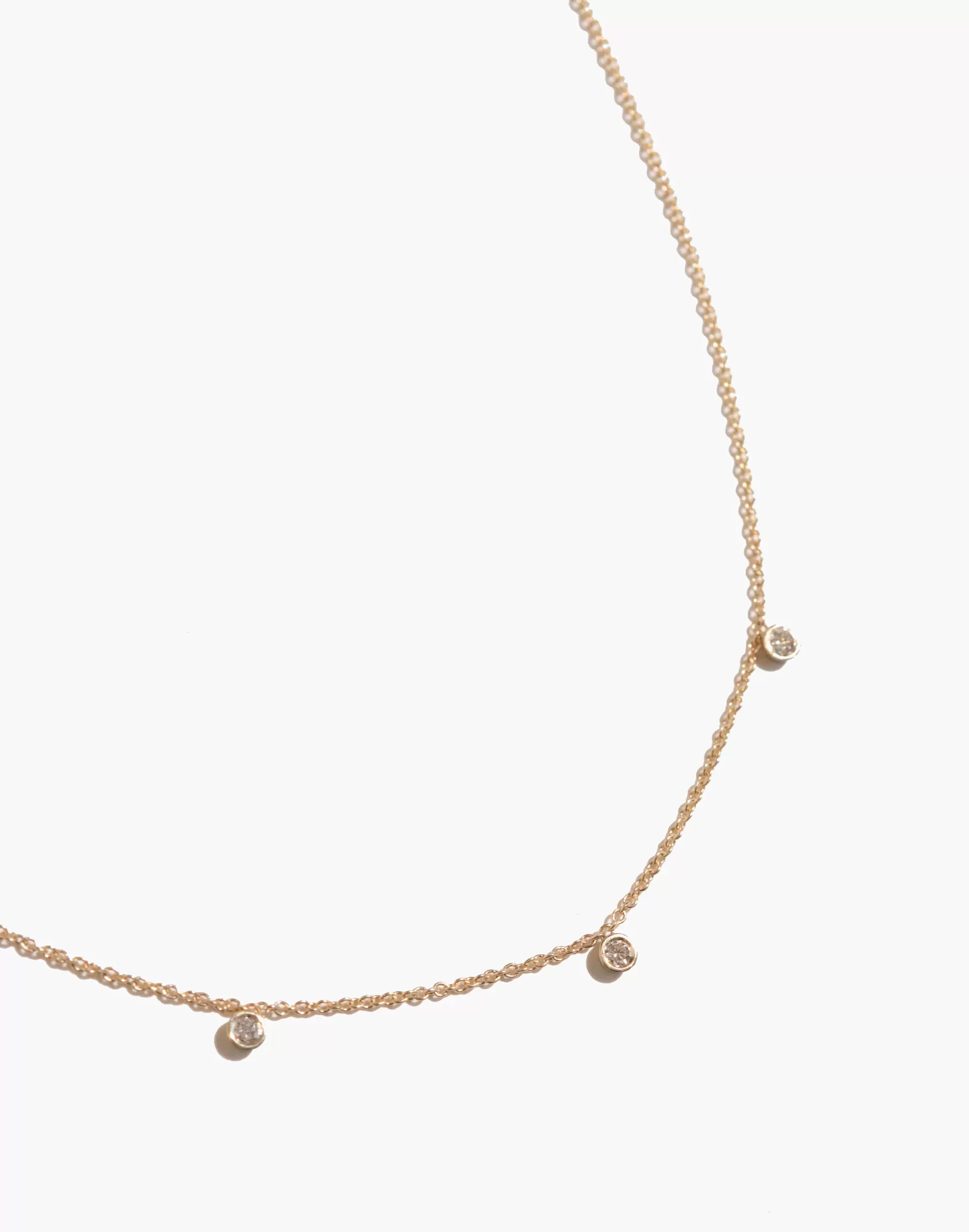 Madewell Necklaces>Bychari 3 Diamond Necklace Gold