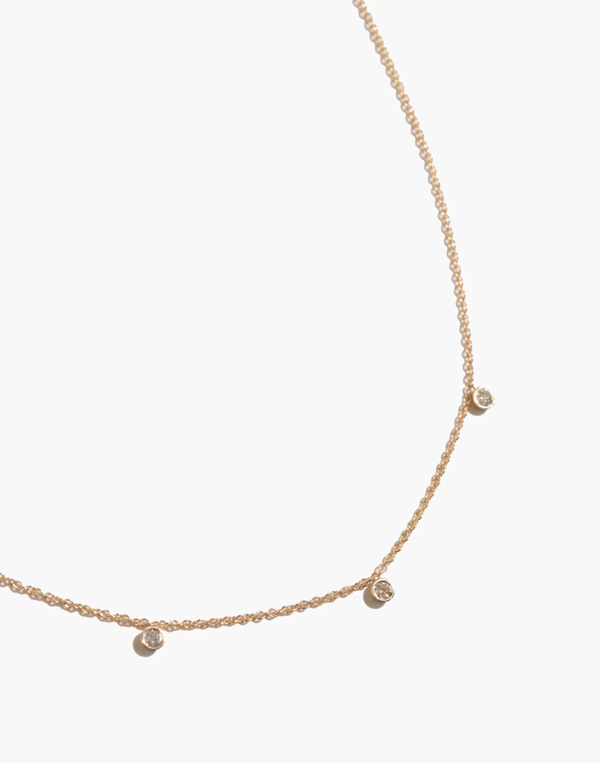 Madewell Fine Jewelry>Bychari 3 Diamond Necklace Gold