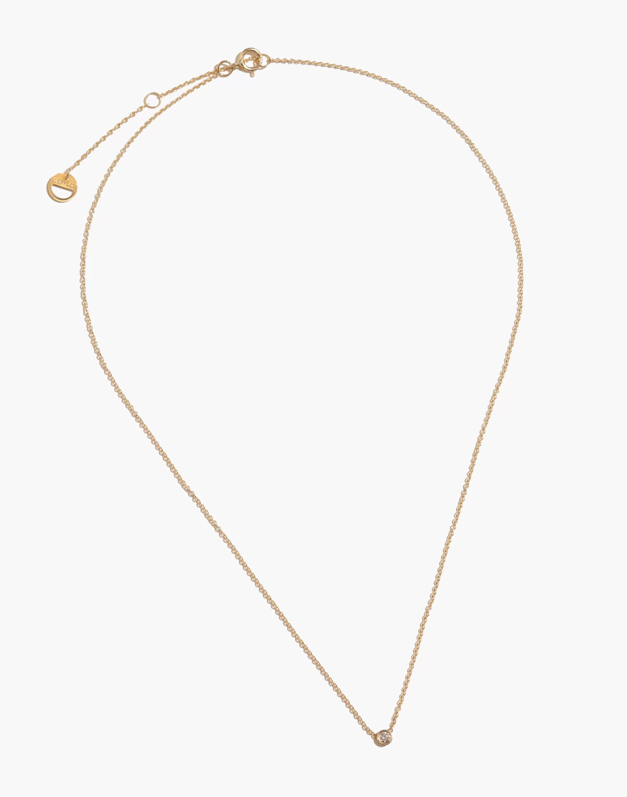 Madewell Necklaces>Bychari Diamond Solitaire Necklace Gold