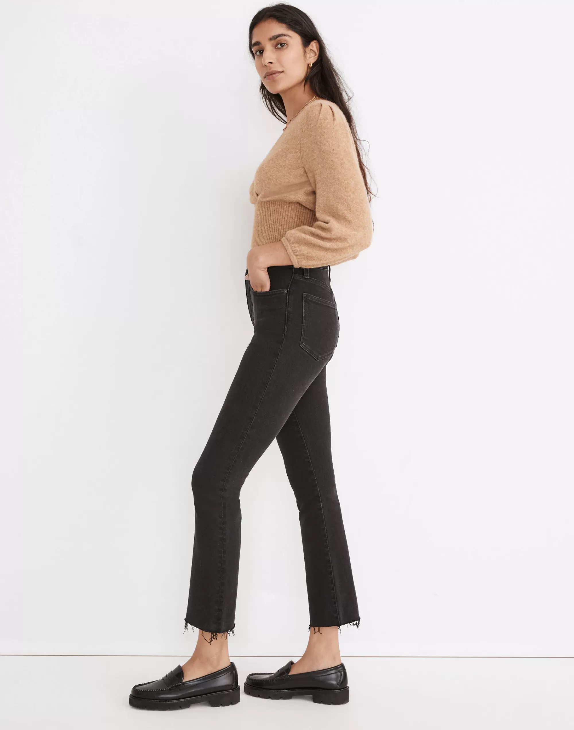 Madewell Kick Out Crop Jeans>Cali Demi-Boot Jeans In : Raw-Hem Edition Bayland Wash