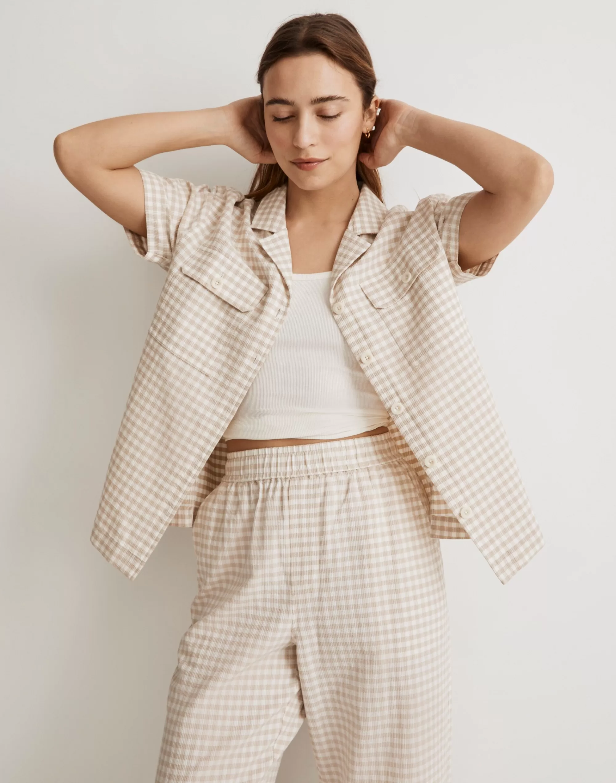 Madewell Tops & Shirts>Camp Shirt In Check Waffle Check