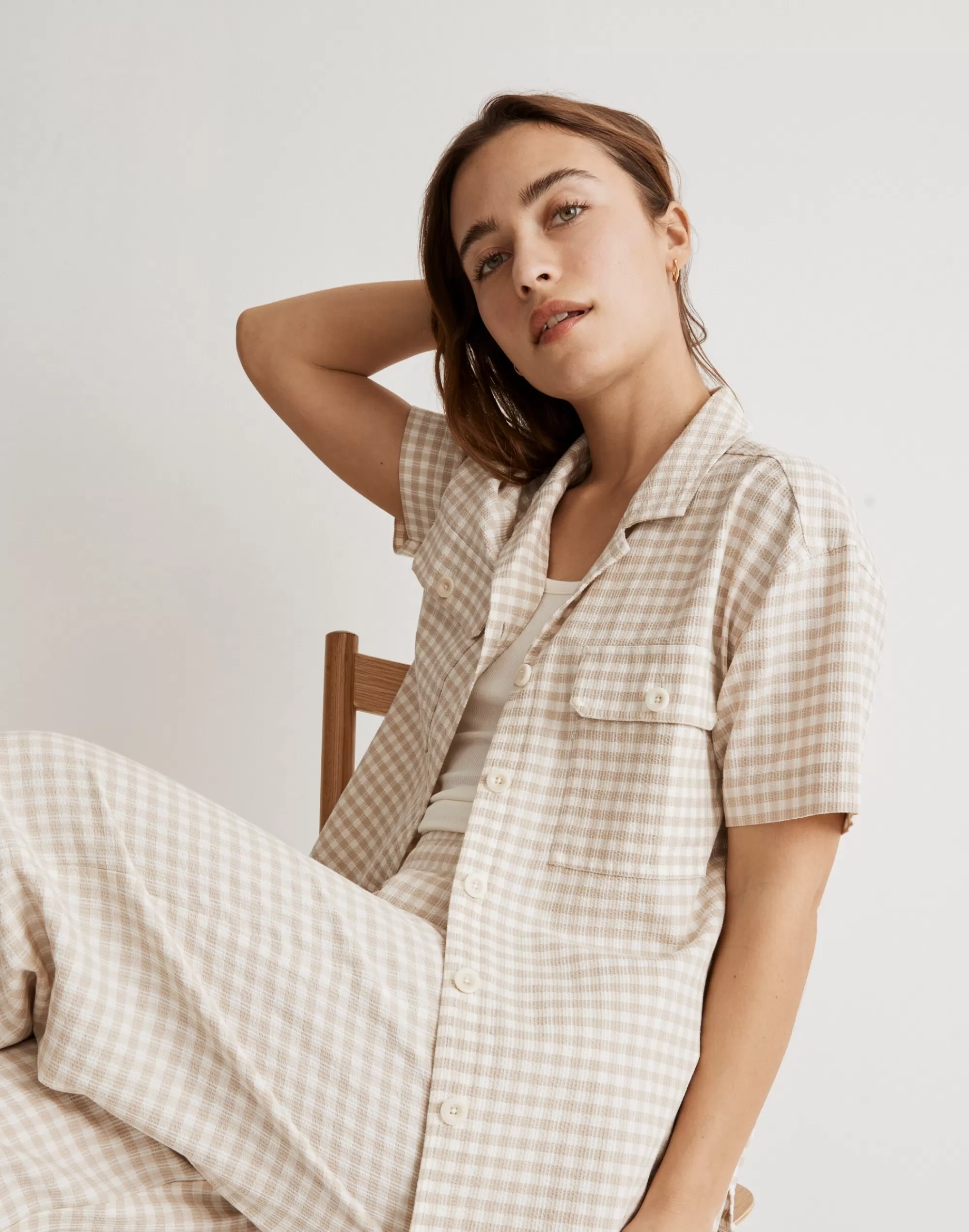 Madewell Tops & Shirts>Camp Shirt In Check Waffle Check