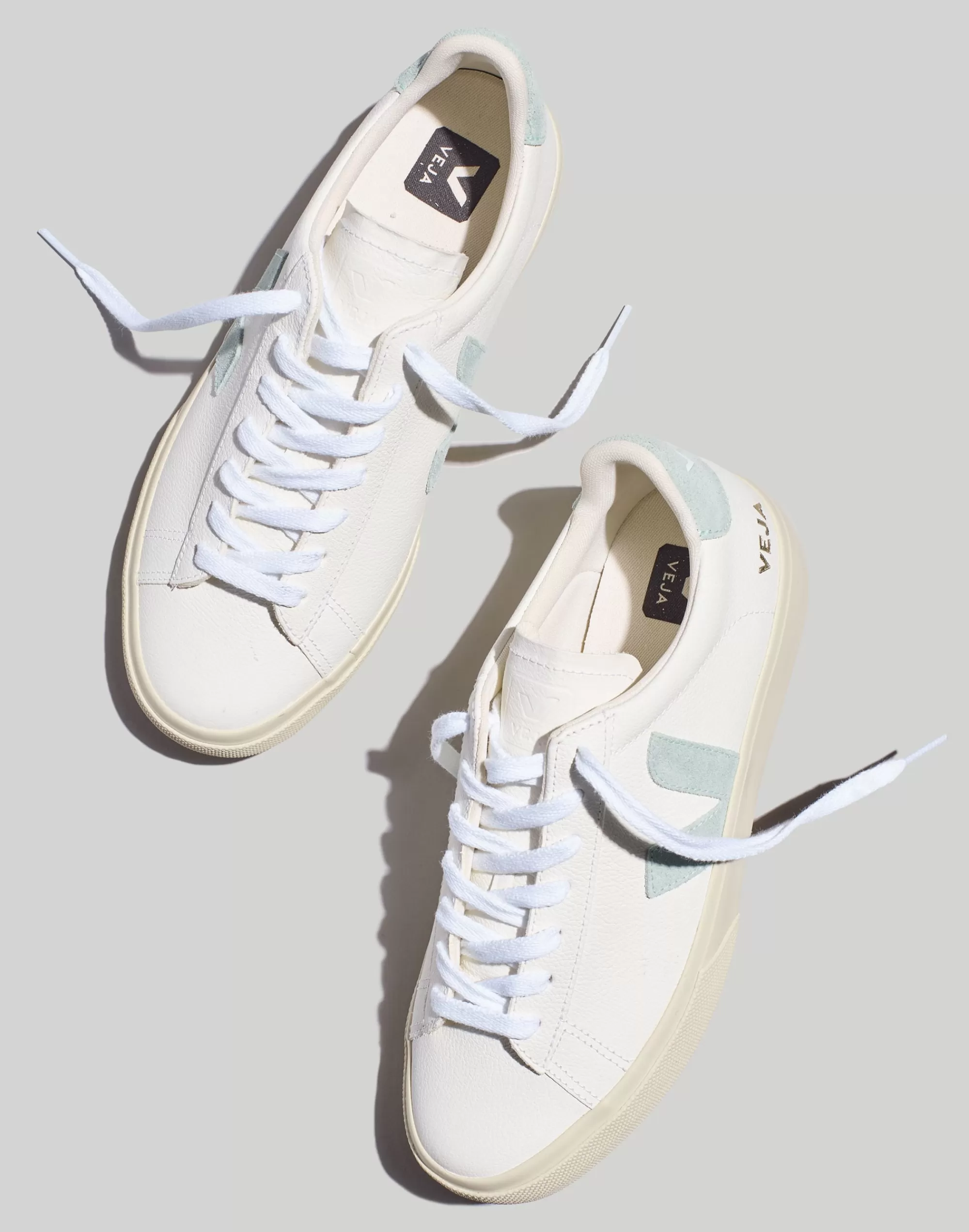 Madewell Sneakers>Campo Sneakers In Leather Extra White Matcha