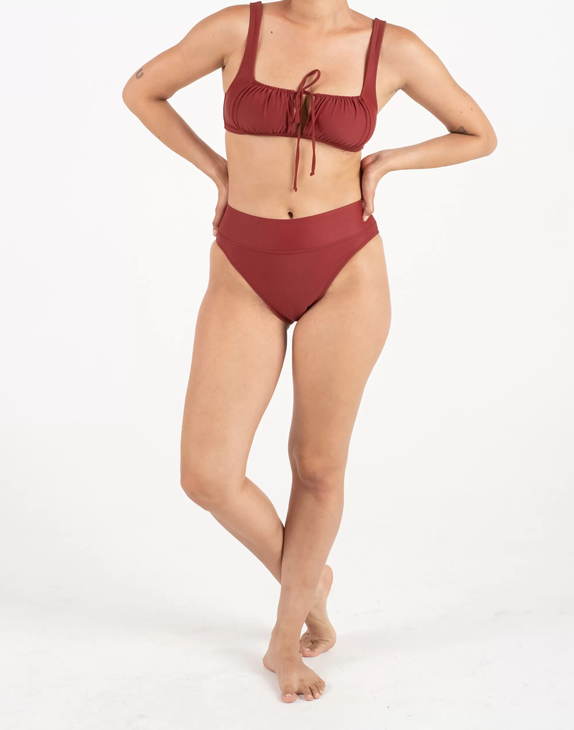 Madewell Swim>Chemise Bra Dark Red