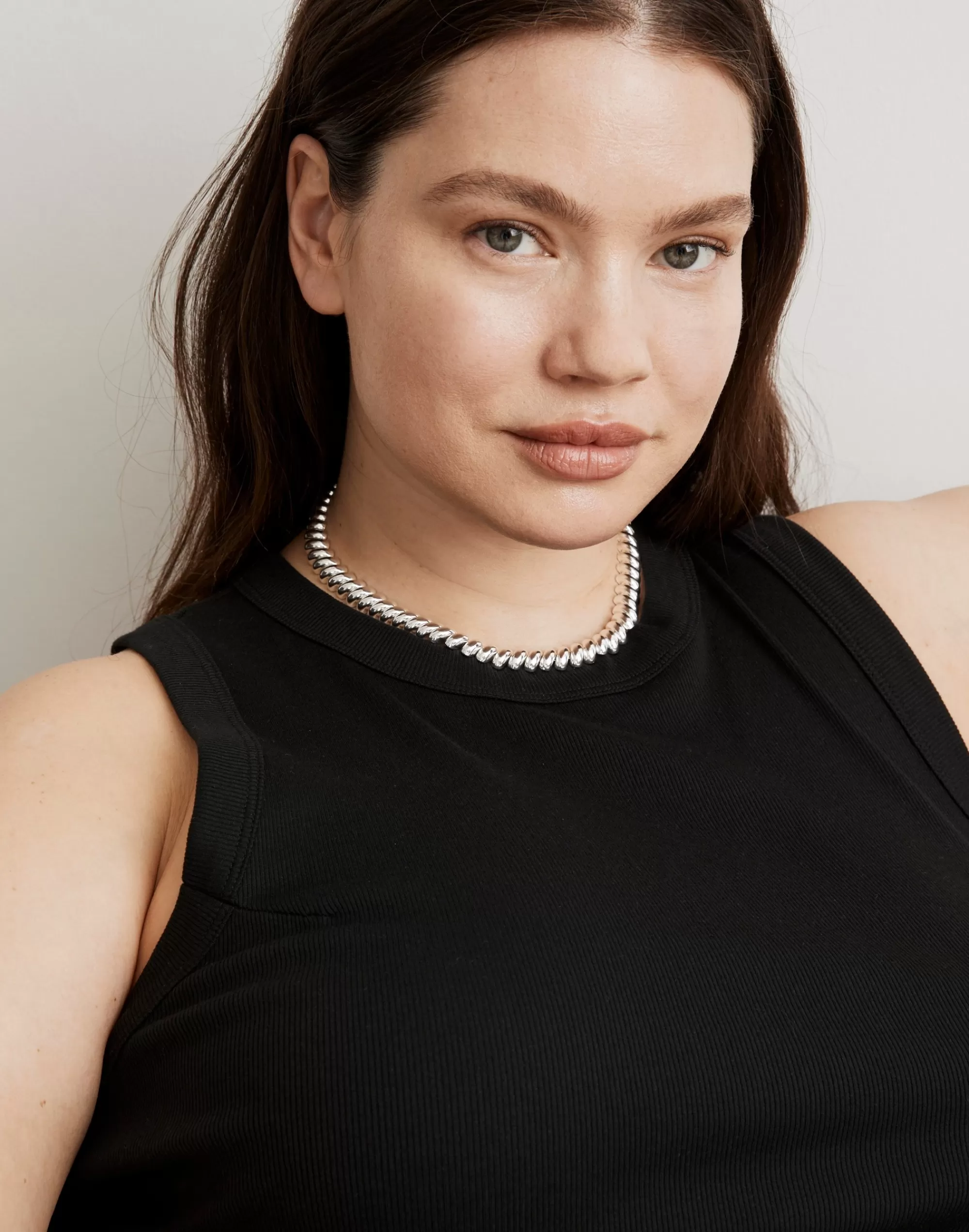 Madewell Necklaces>Chunky Chain Choker Necklace Polished Silver