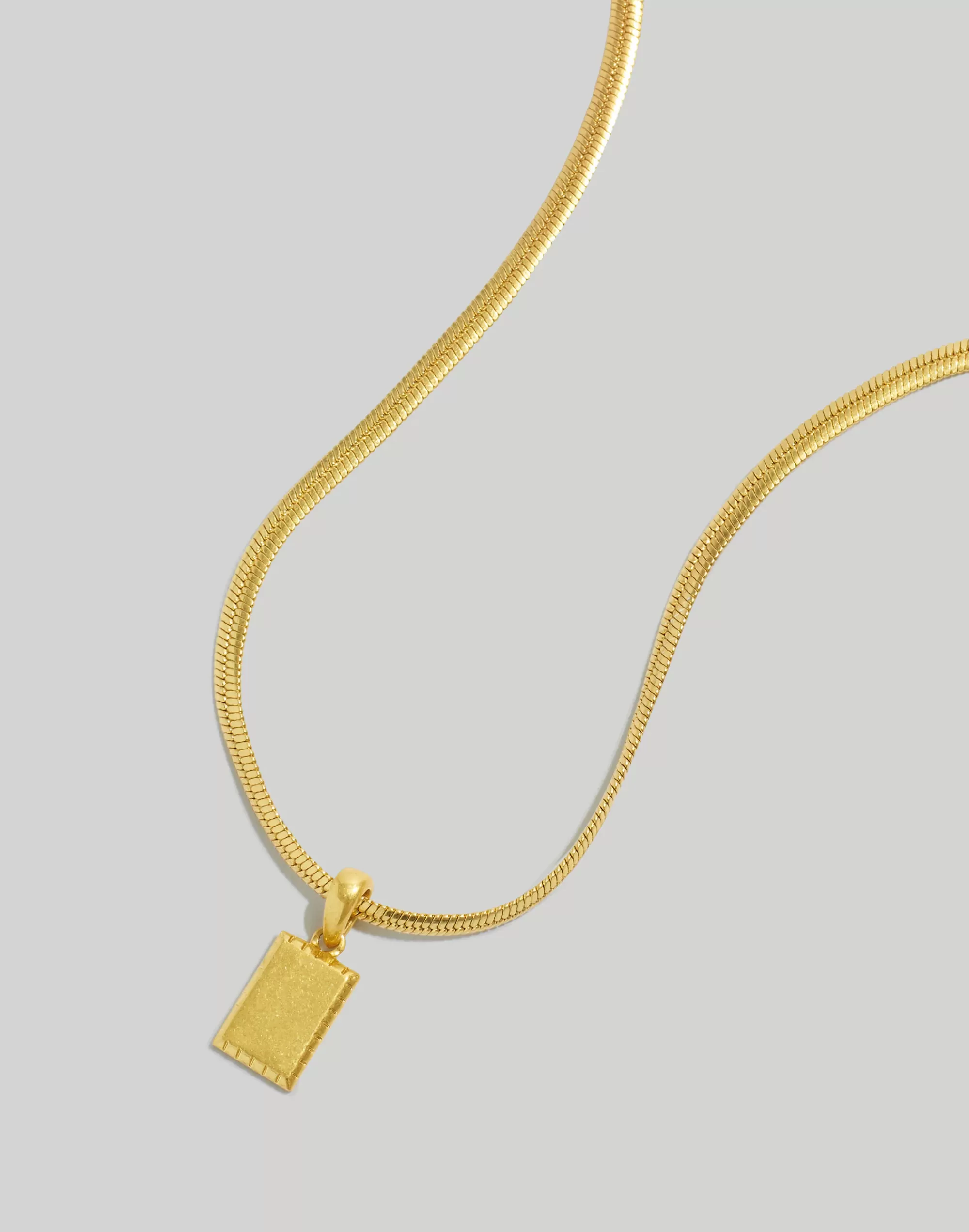 Madewell Necklaces>Chunky Herringbone Pendant Necklace Vintage Gold