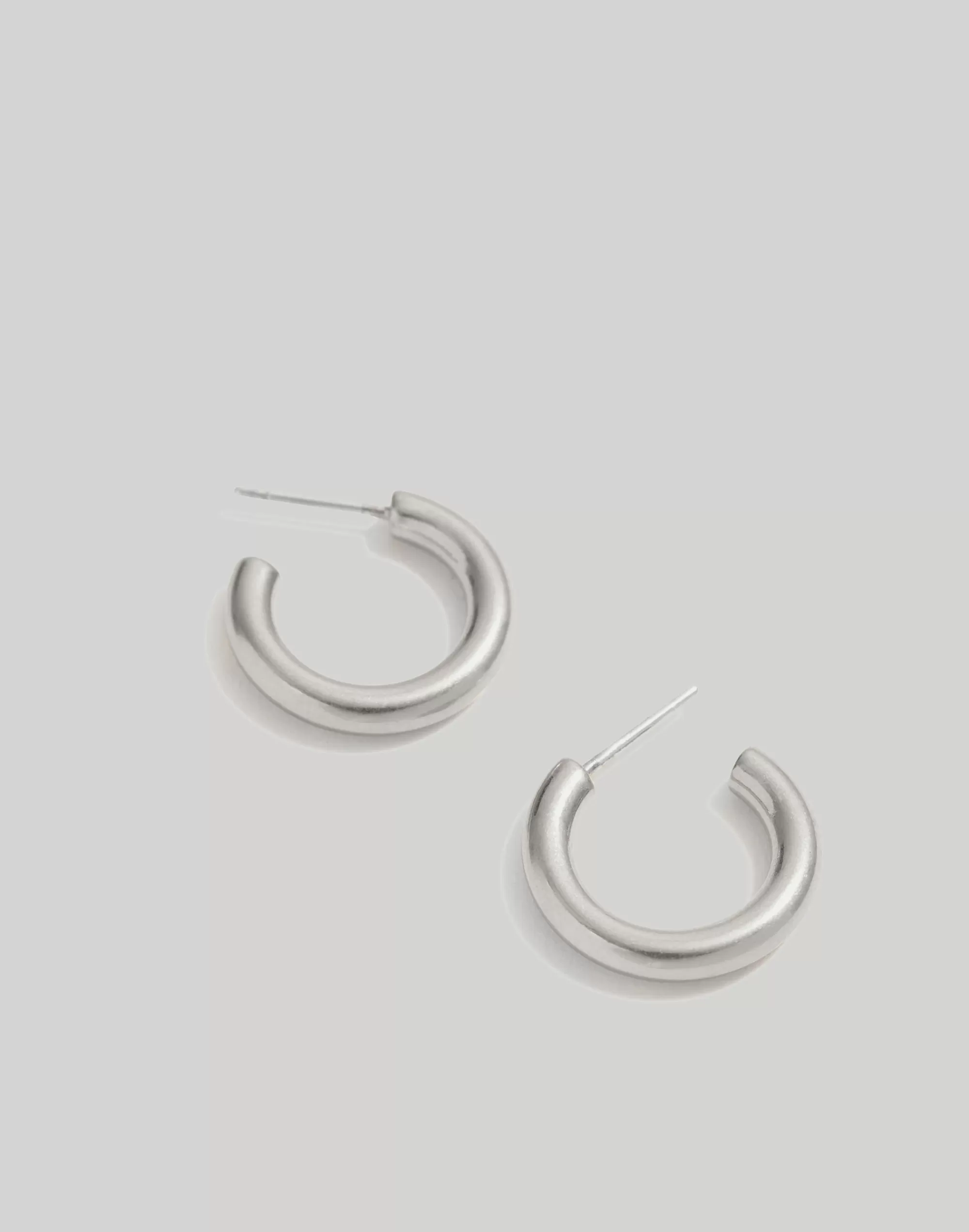 Madewell Jewelry>Chunky Small Hoop Earrings Light Silver Ox