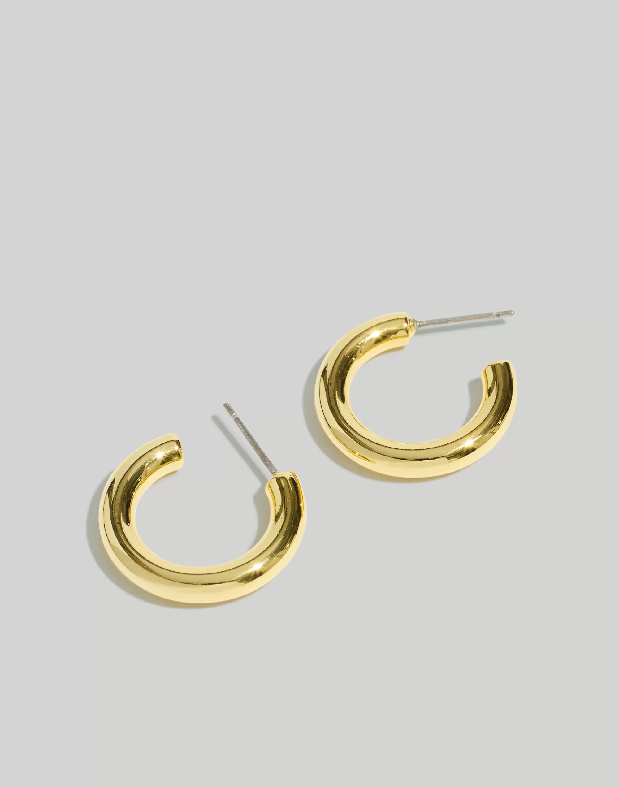 Madewell Jewelry>Chunky Small Hoop Earrings Shiny Gold