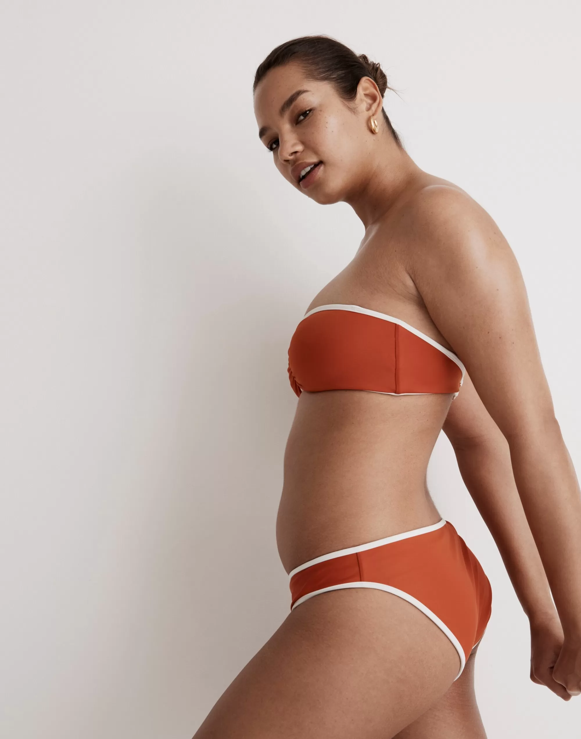 Madewell Swim>Classic Contrast Bikini Bottom Roasted Squash