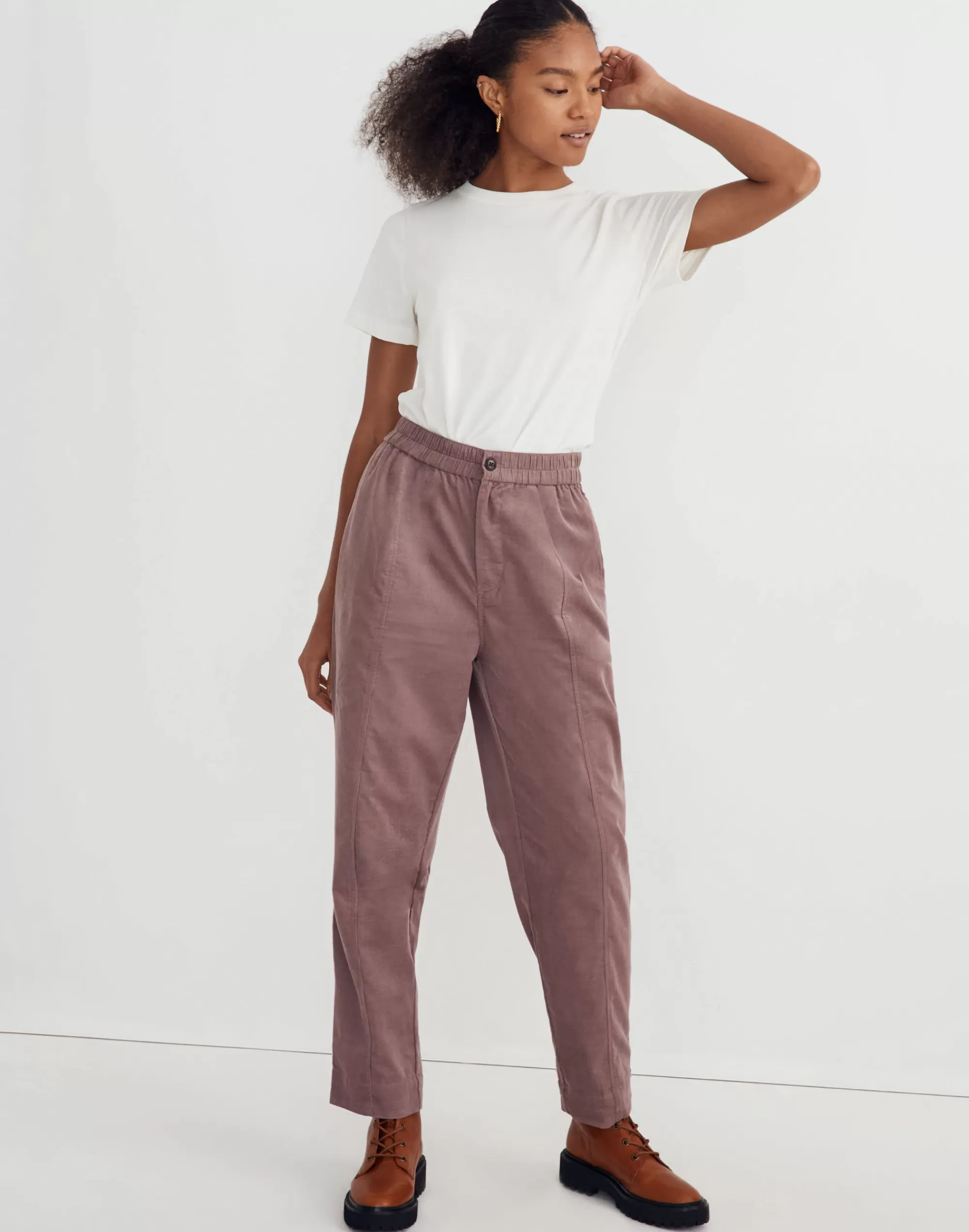 Madewell Pants>Corduroy Pull-On Tapered Pants Fig