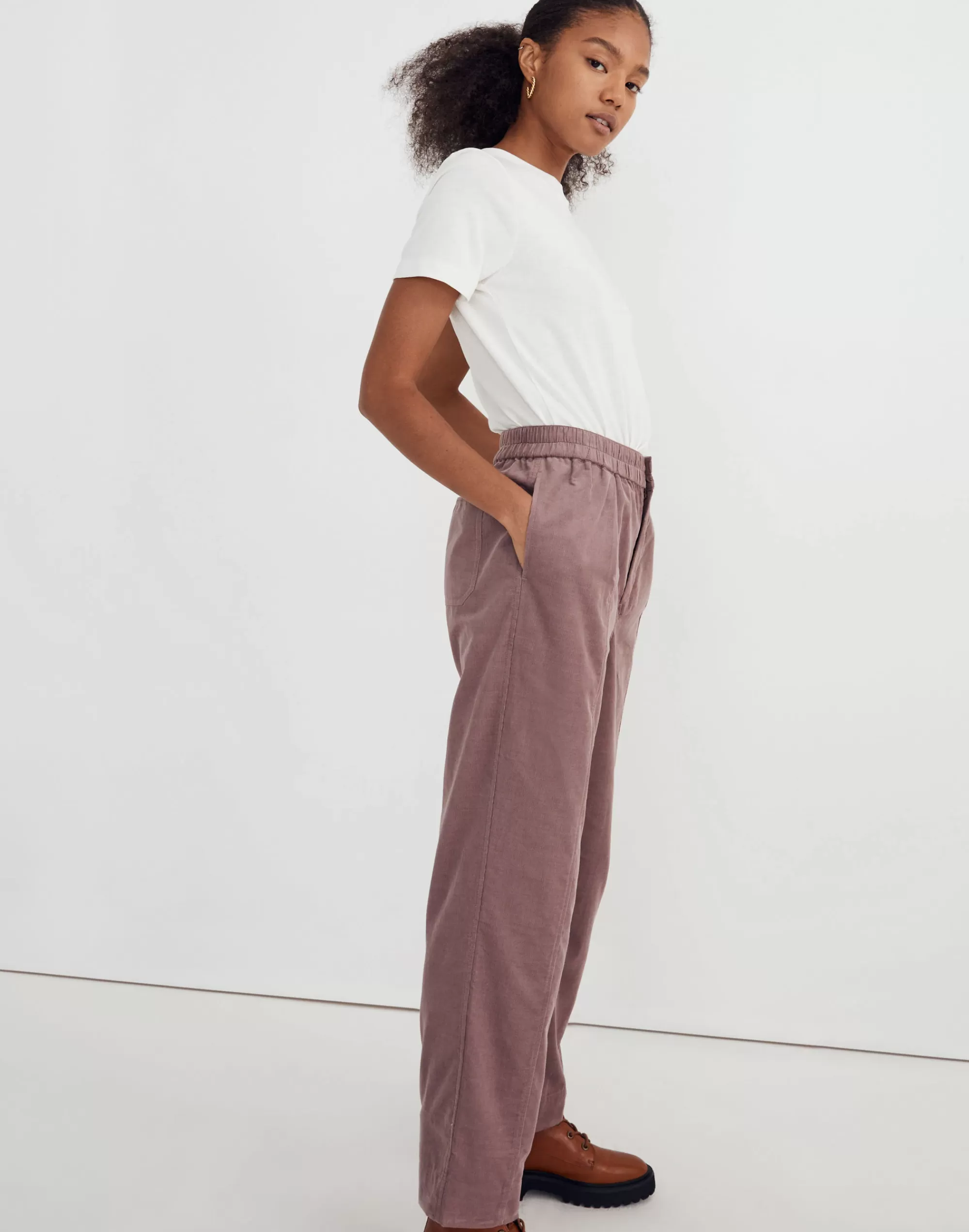 Madewell Pants>Corduroy Pull-On Tapered Pants Fig