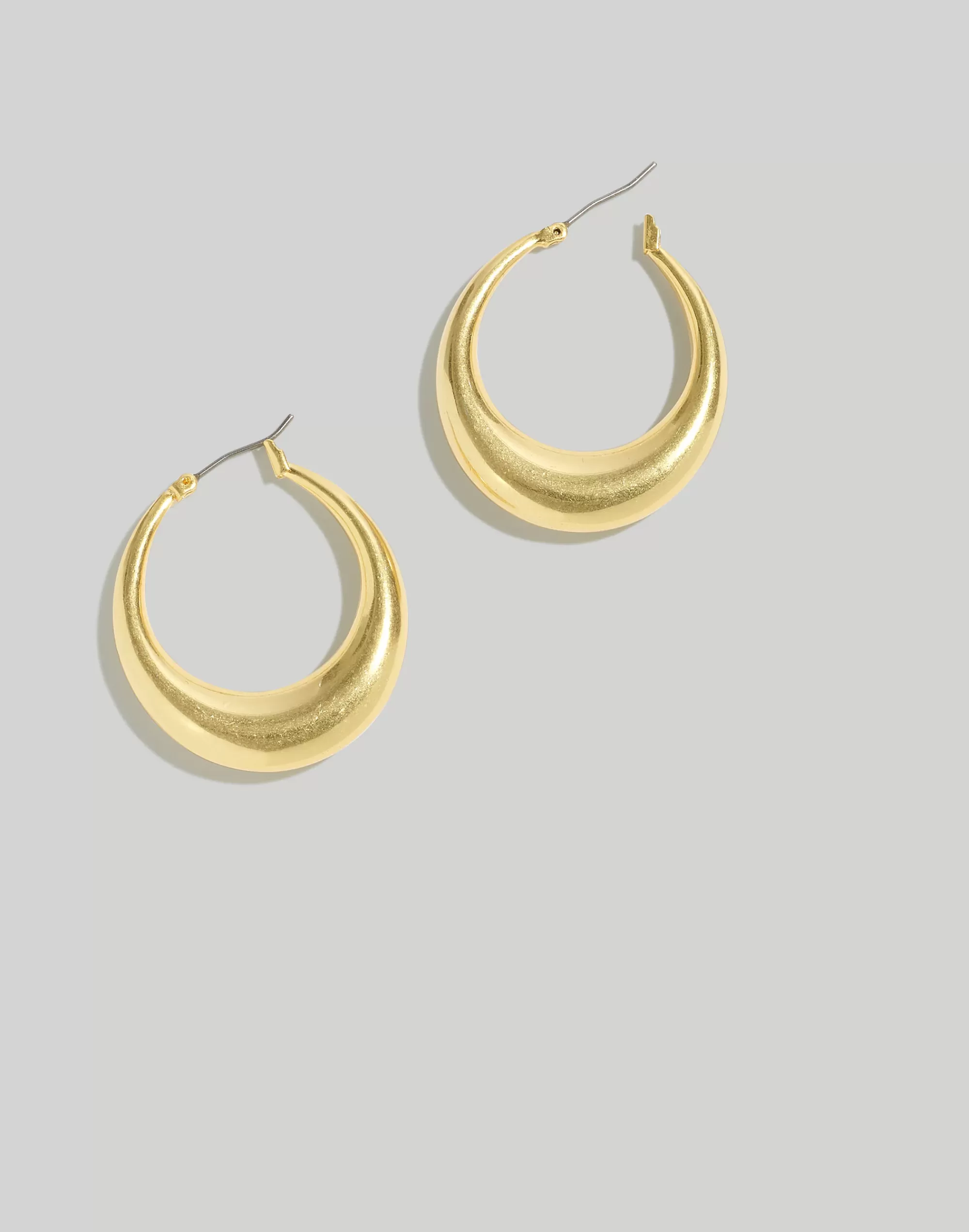 Madewell Earrings>Crescent Large Hoop Earrings Vintage Gold