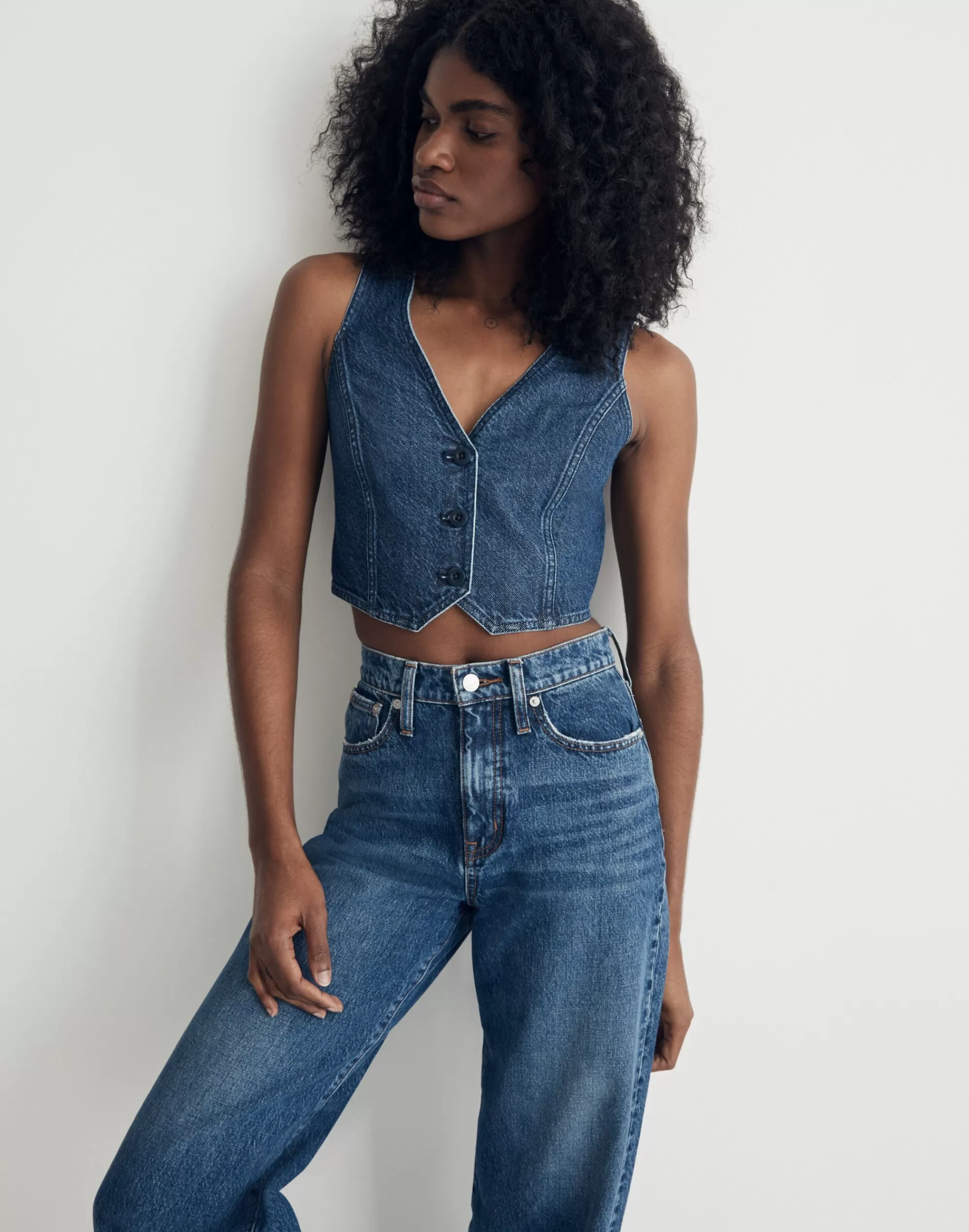 Madewell Tees>Crop Vest Top In Coltman Wash