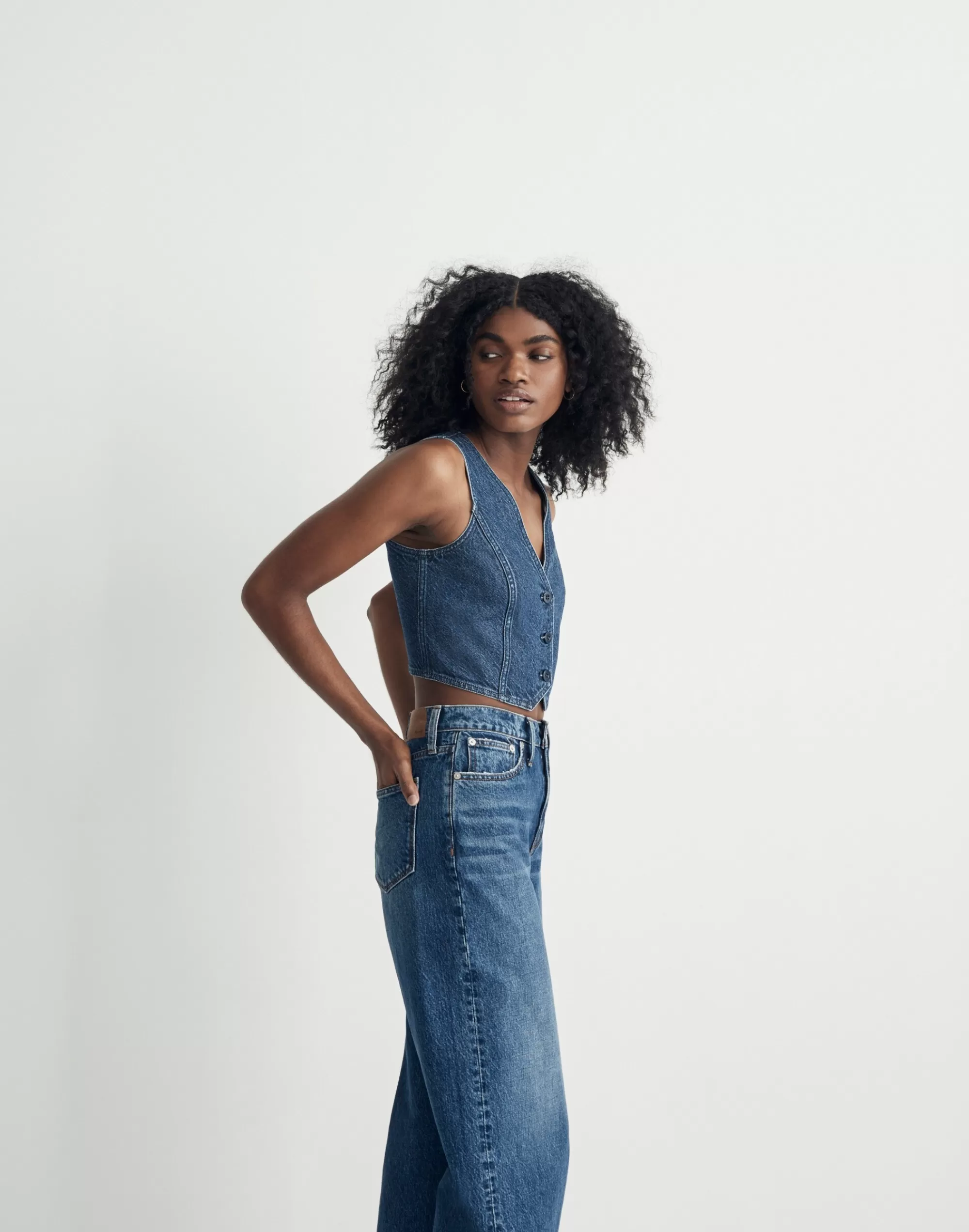 Madewell Tees>Crop Vest Top In Coltman Wash