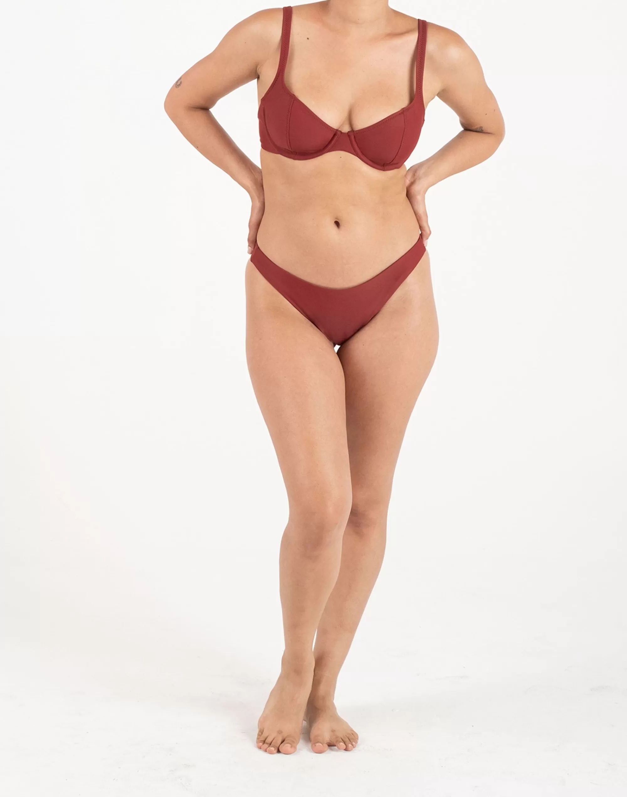 Madewell Swim>Curve Brief Dark Red