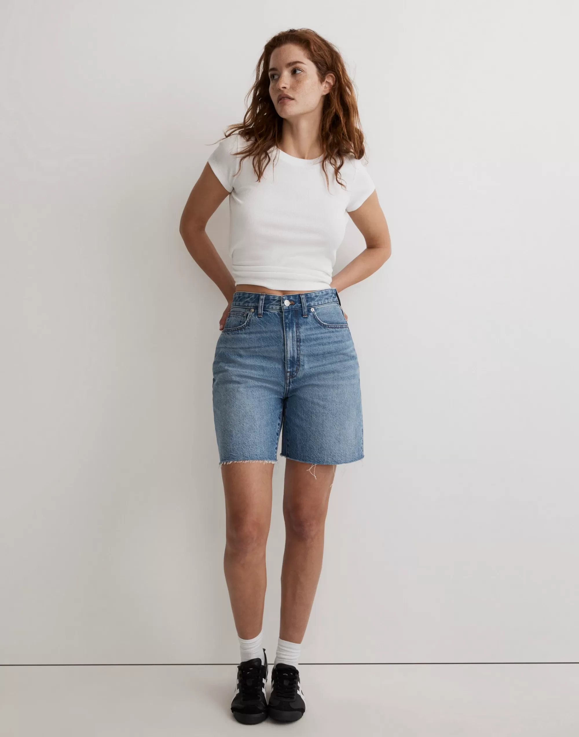 Madewell Baggy Shorts>Curvy Baggy Jean Shorts In Crestford Wash