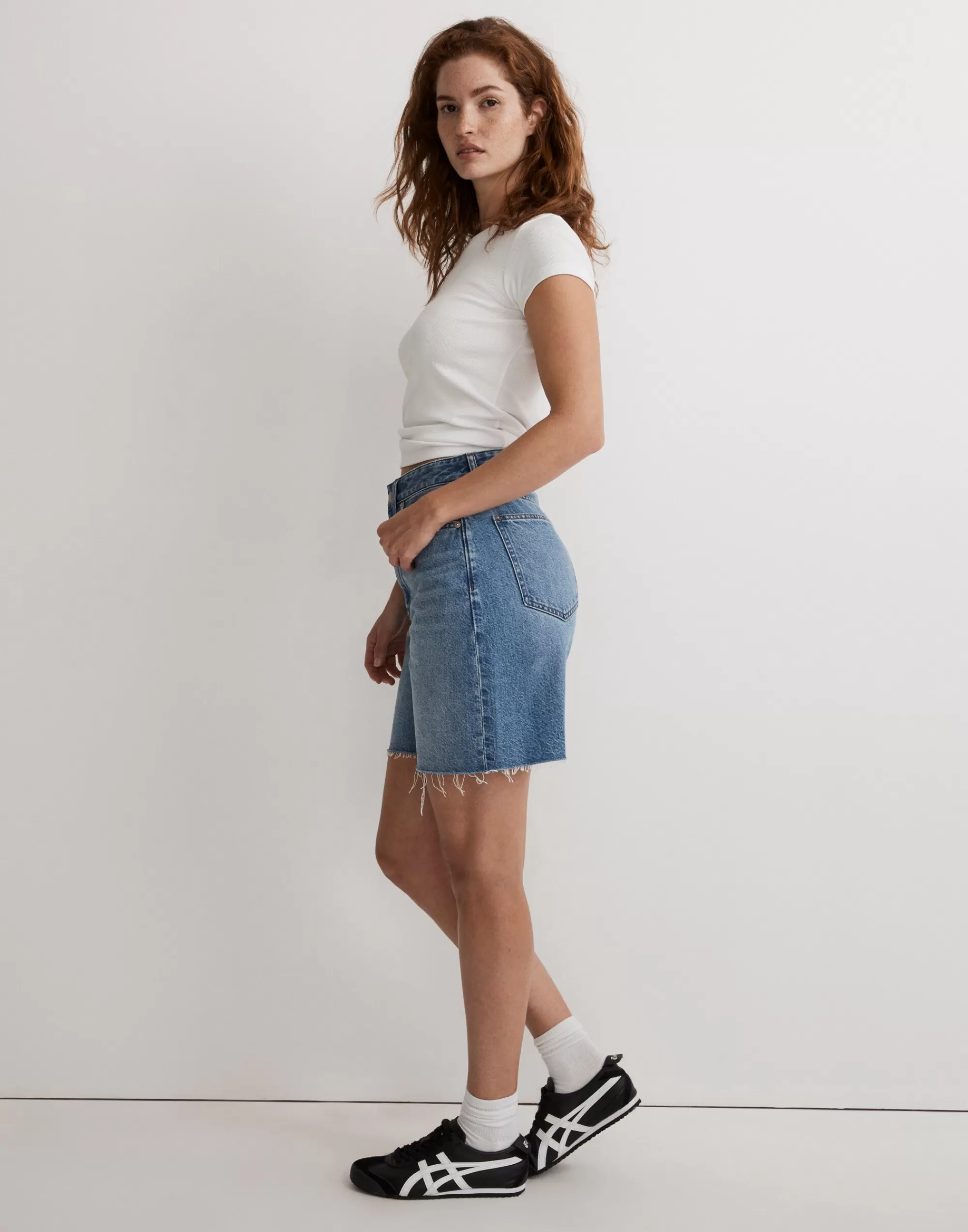 Madewell Shorts>Curvy Baggy Jean Shorts In Crestford Wash