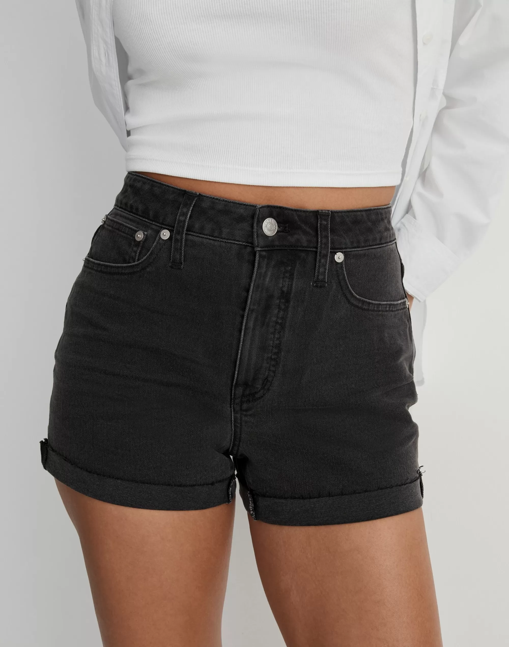 Madewell Curvy Shorts>Curvy High-Rise Denim Shorts In Lunar Wash