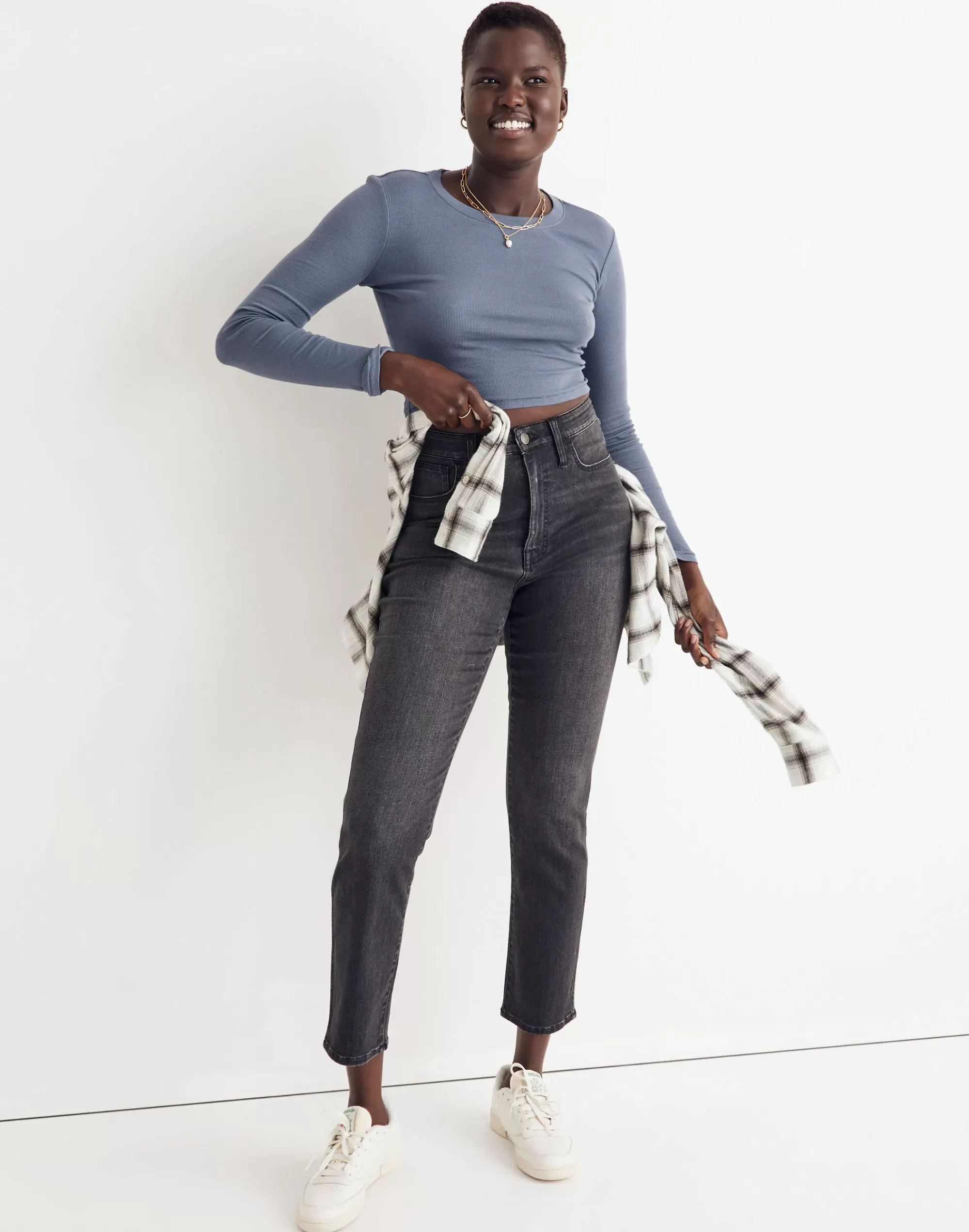 Madewell Skinny Jeans>Curvy High-Rise Slim Straight Jeans In Richgrove Wash