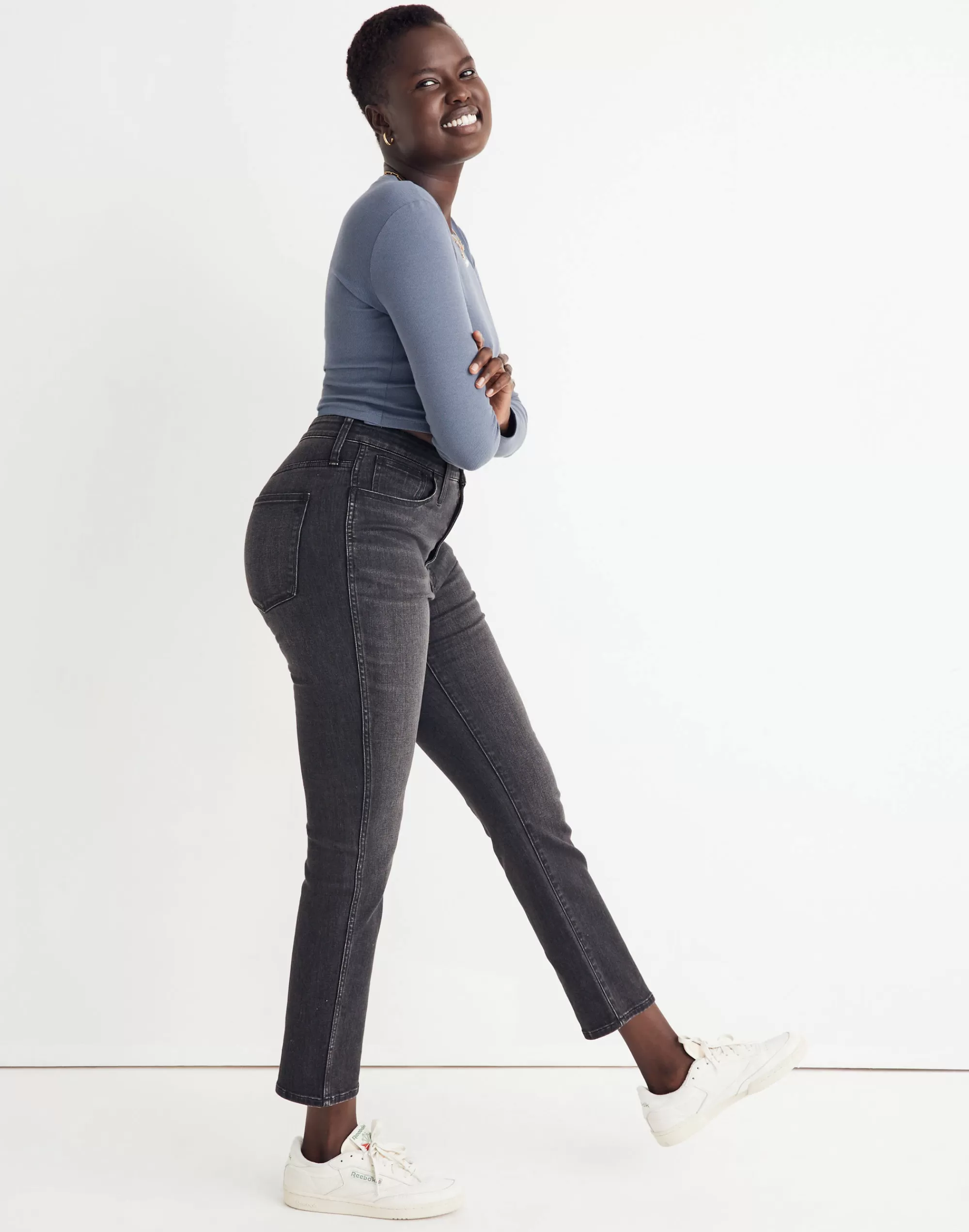 Madewell Skinny Jeans>Curvy High-Rise Slim Straight Jeans In Richgrove Wash