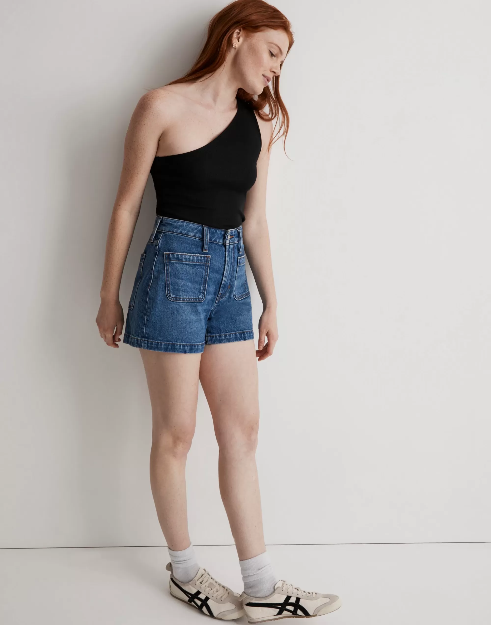 Madewell Curvy Shorts>Curvy Patch-Pocket Denim Shorts In Earlwood Wash