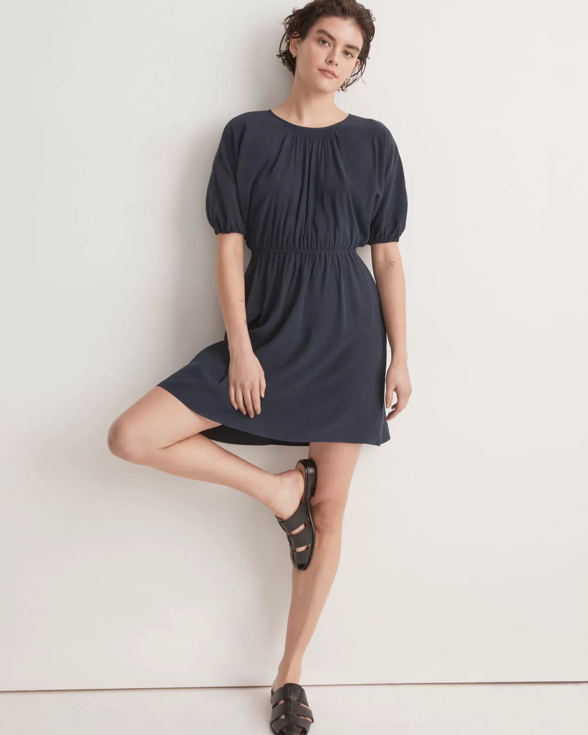 Madewell Dresses>Cutout-Back Mini Dress Deep Indigo