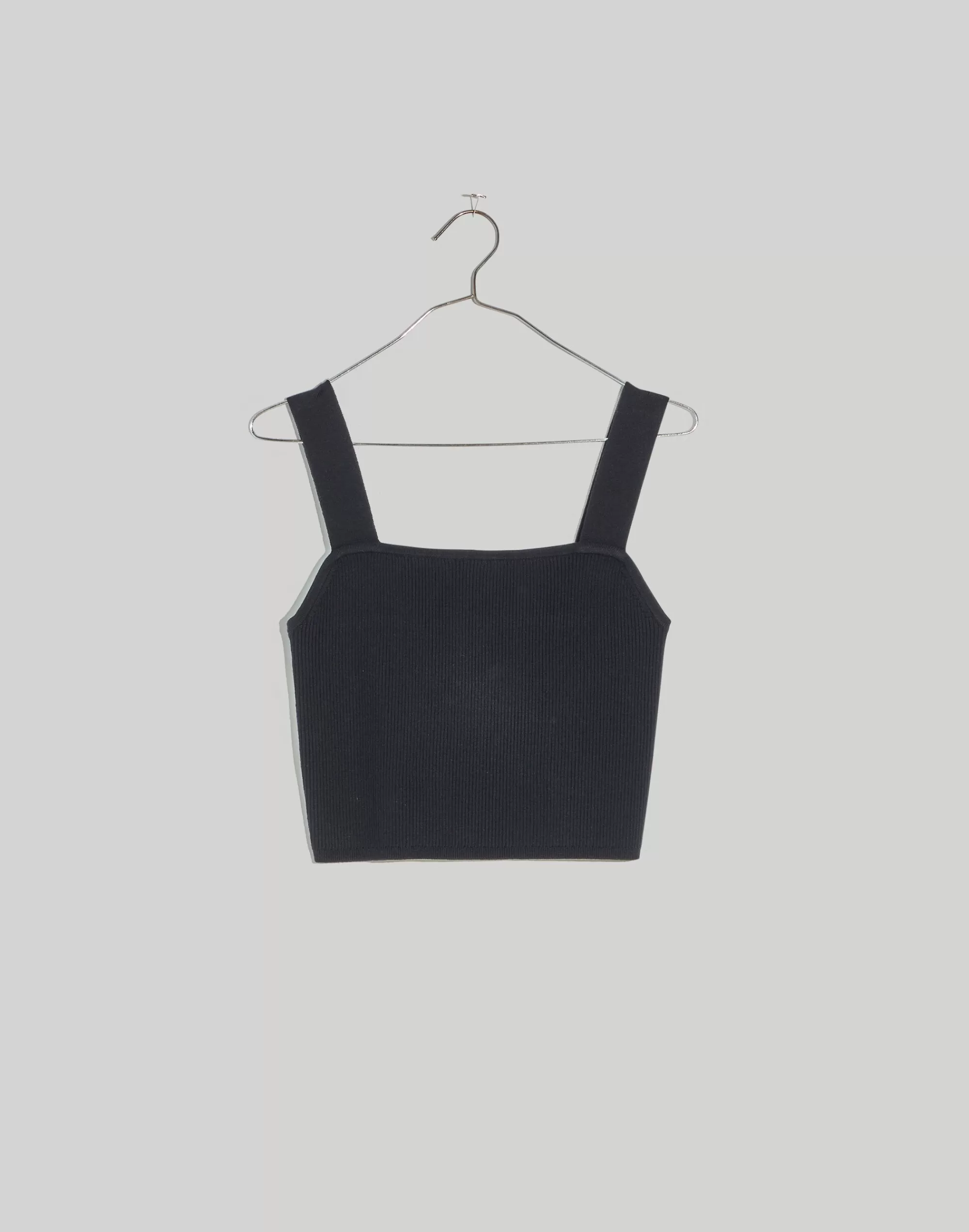 Madewell Sweaters>Dearing Square-Neck Crop Sweater Tank True Black