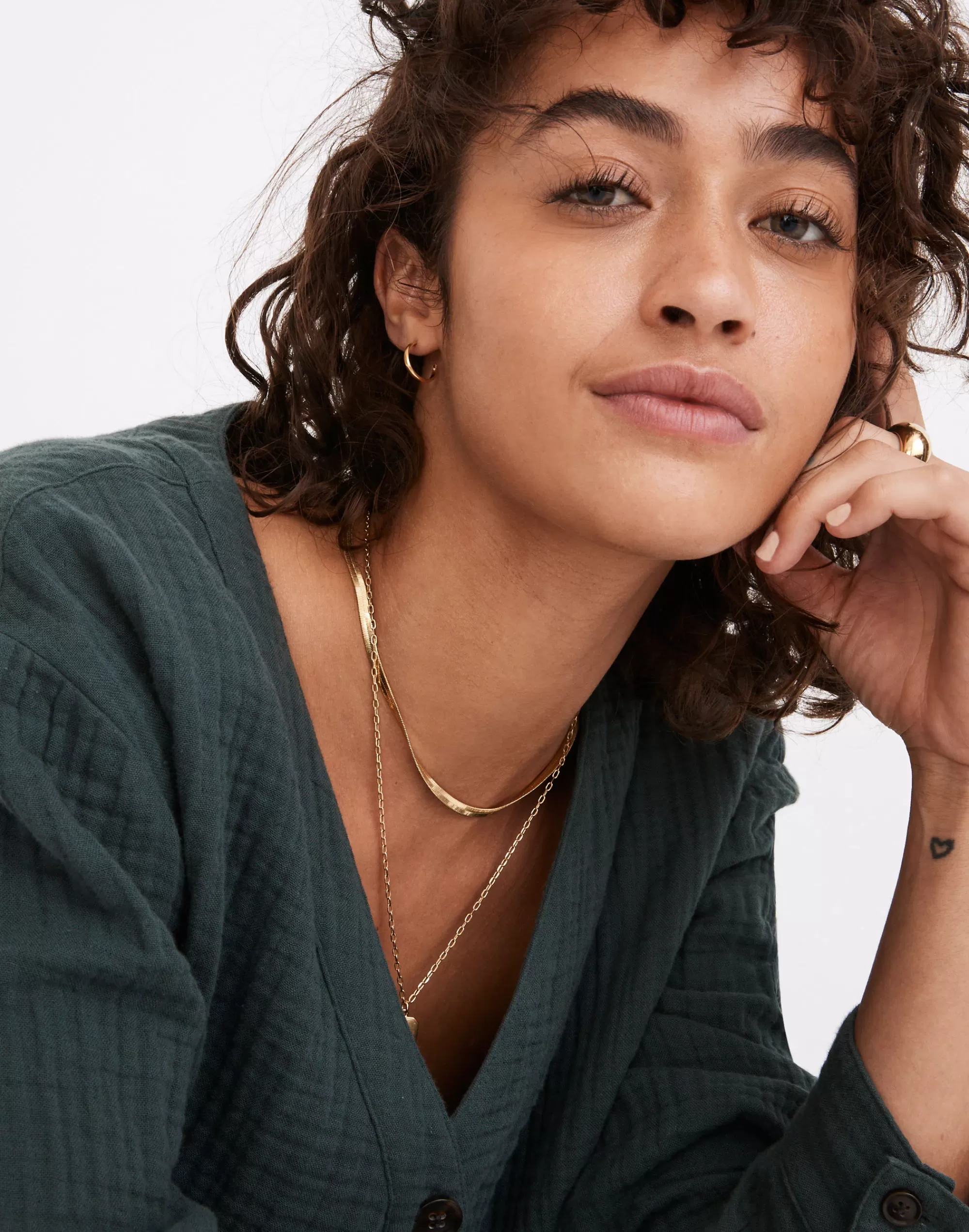 Madewell Jewelry>Delicate Collection Demi-Fine 14K Plated Small Hoop Earrings 14K Gold