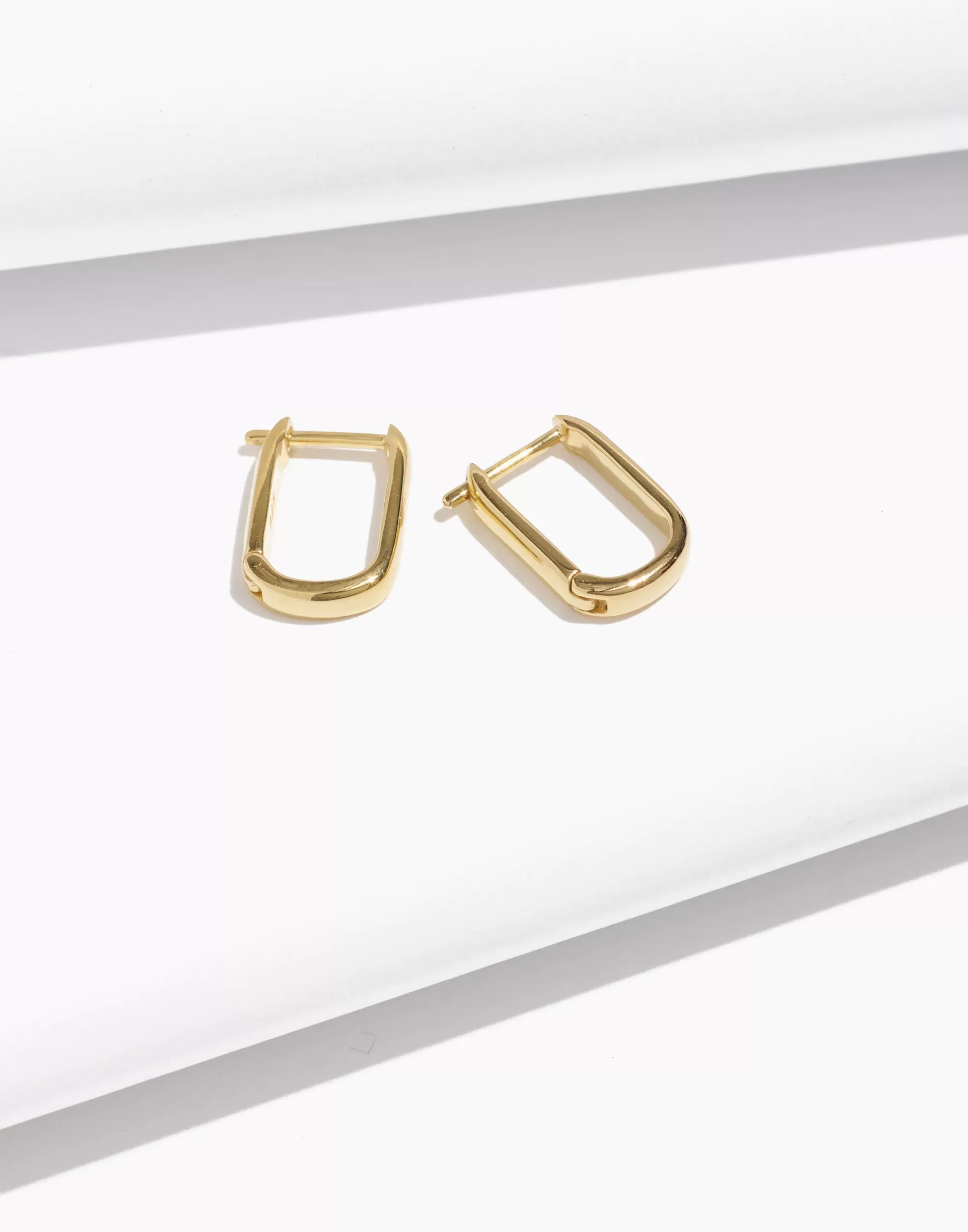 Madewell Earrings>Delicate Collection Demi-Fine Carabiner Hoop Earrings 14K Gold