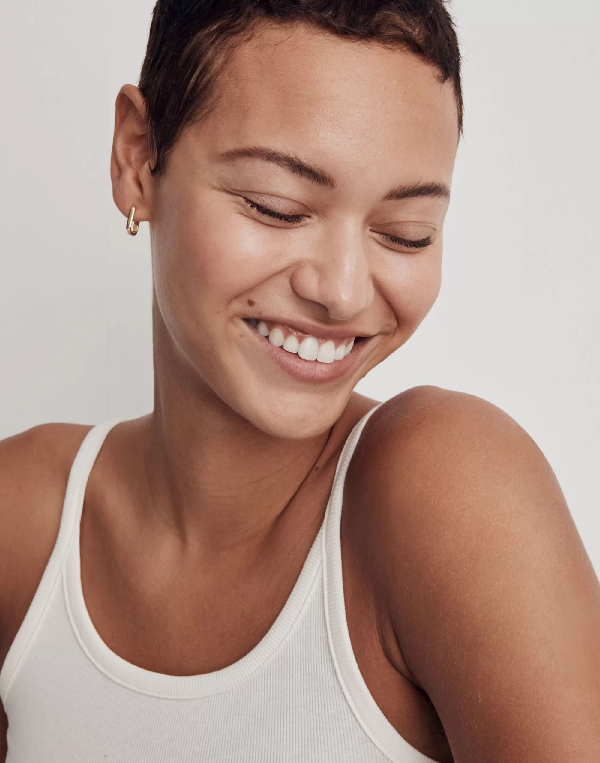 Madewell Earrings>Delicate Collection Demi-Fine Carabiner Hoop Earrings 14K Gold