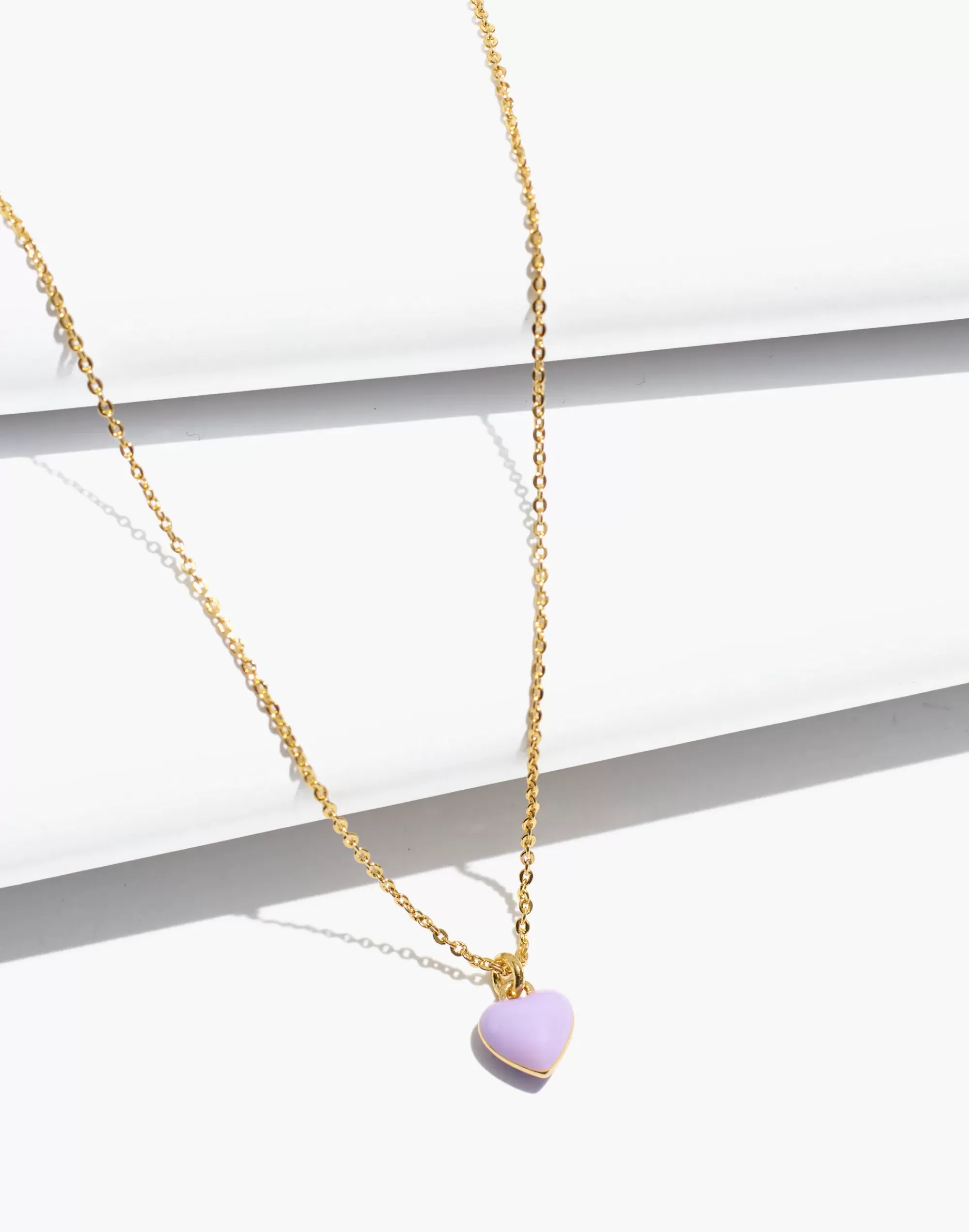 Madewell Necklaces>Delicate Collection Demi-Fine Enamel Heart Pendant Necklace Vibrant Lilac