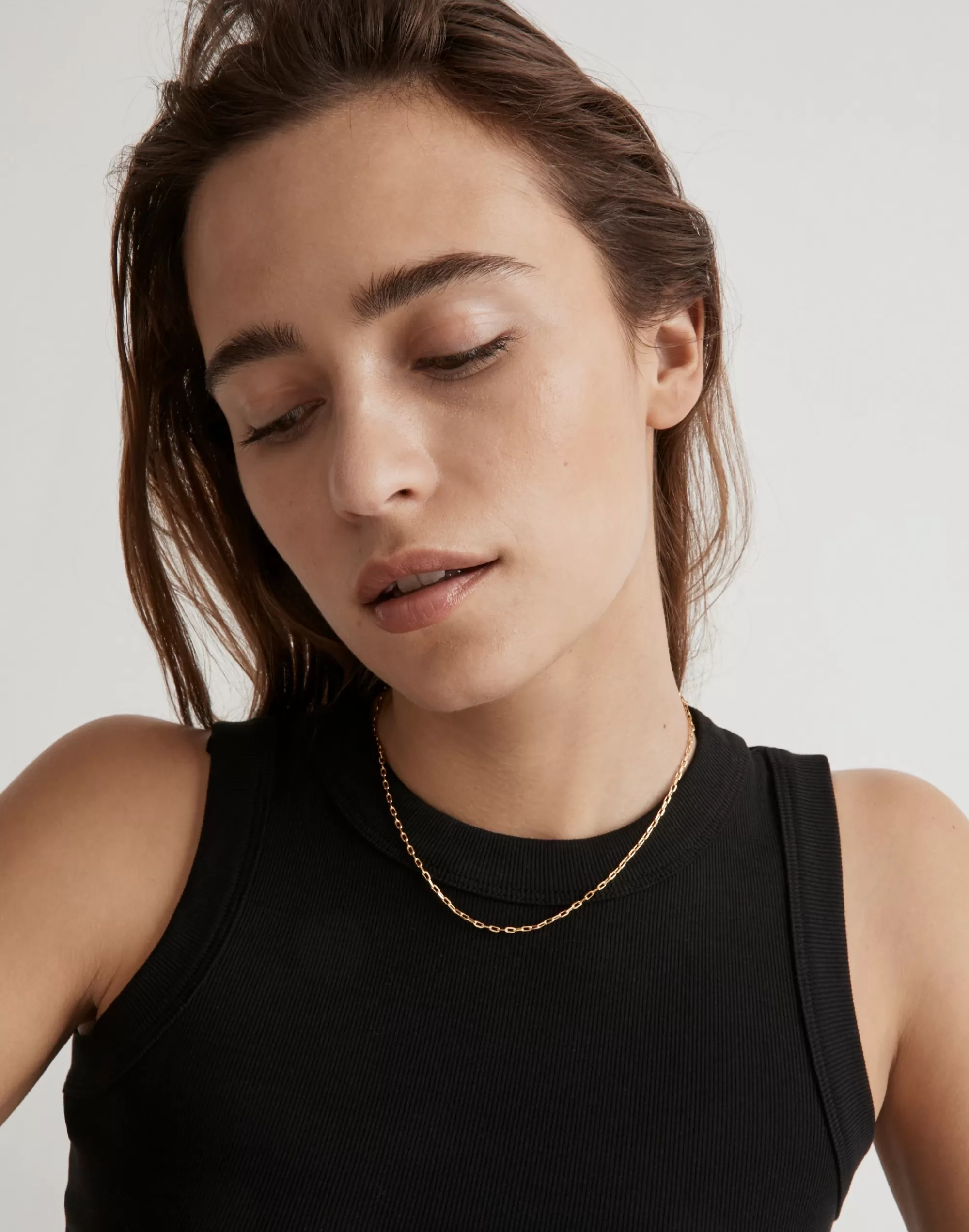 Madewell Necklaces>Delicate Collection Demi-Fine Paperclip Chain Necklace 14K Gold