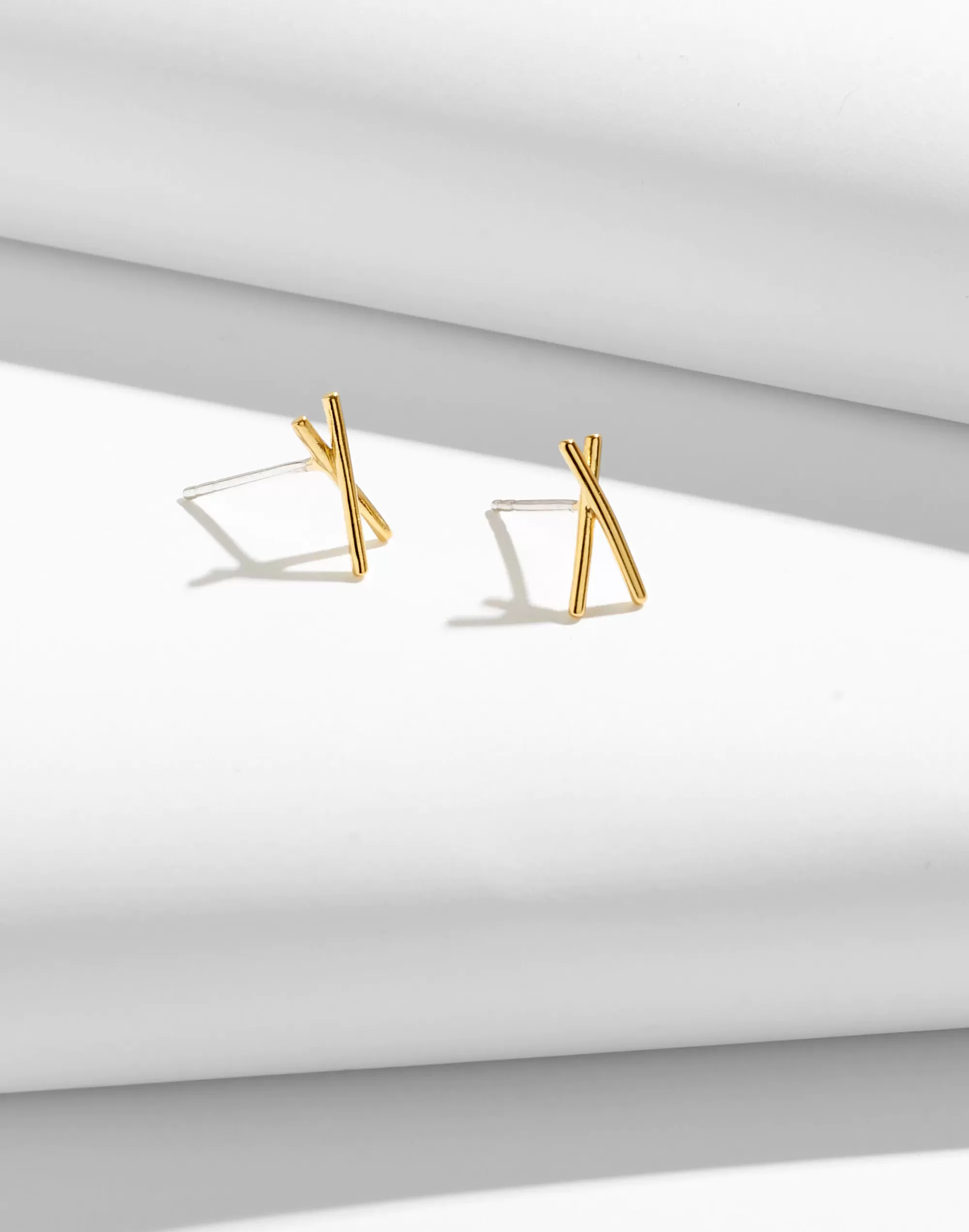 Madewell Earrings>Delicate Collection Demi-Fine X Stud Earrings 14K Gold