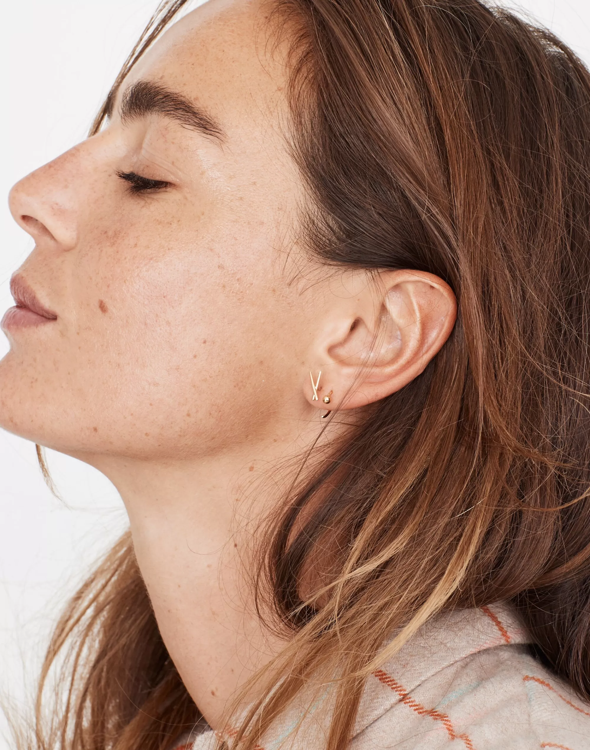 Madewell Earrings>Delicate Collection Demi-Fine X Stud Earrings 14K Gold