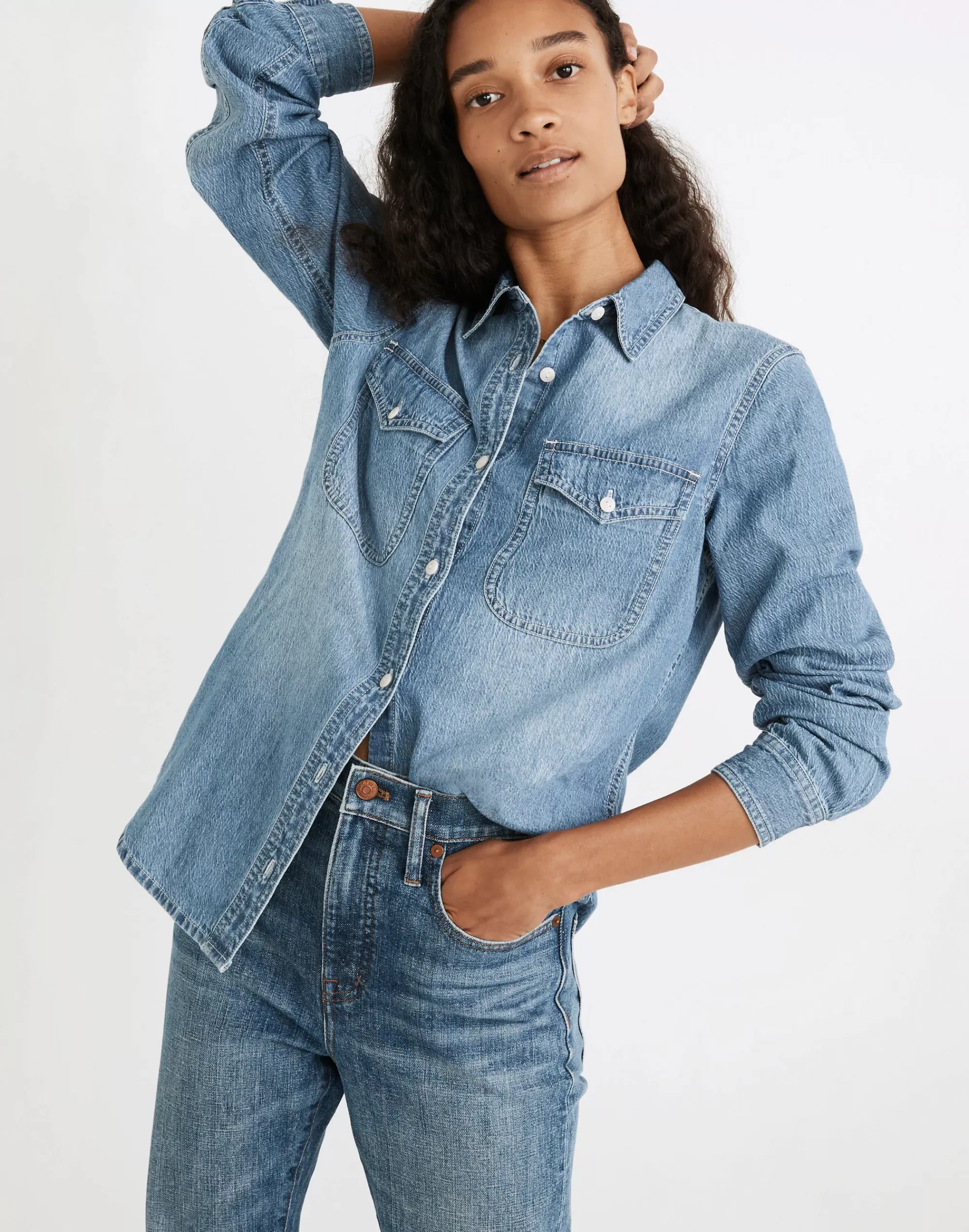 Madewell Tops & Shirts>Denim Button-Up Shirt In Bluffton Wash