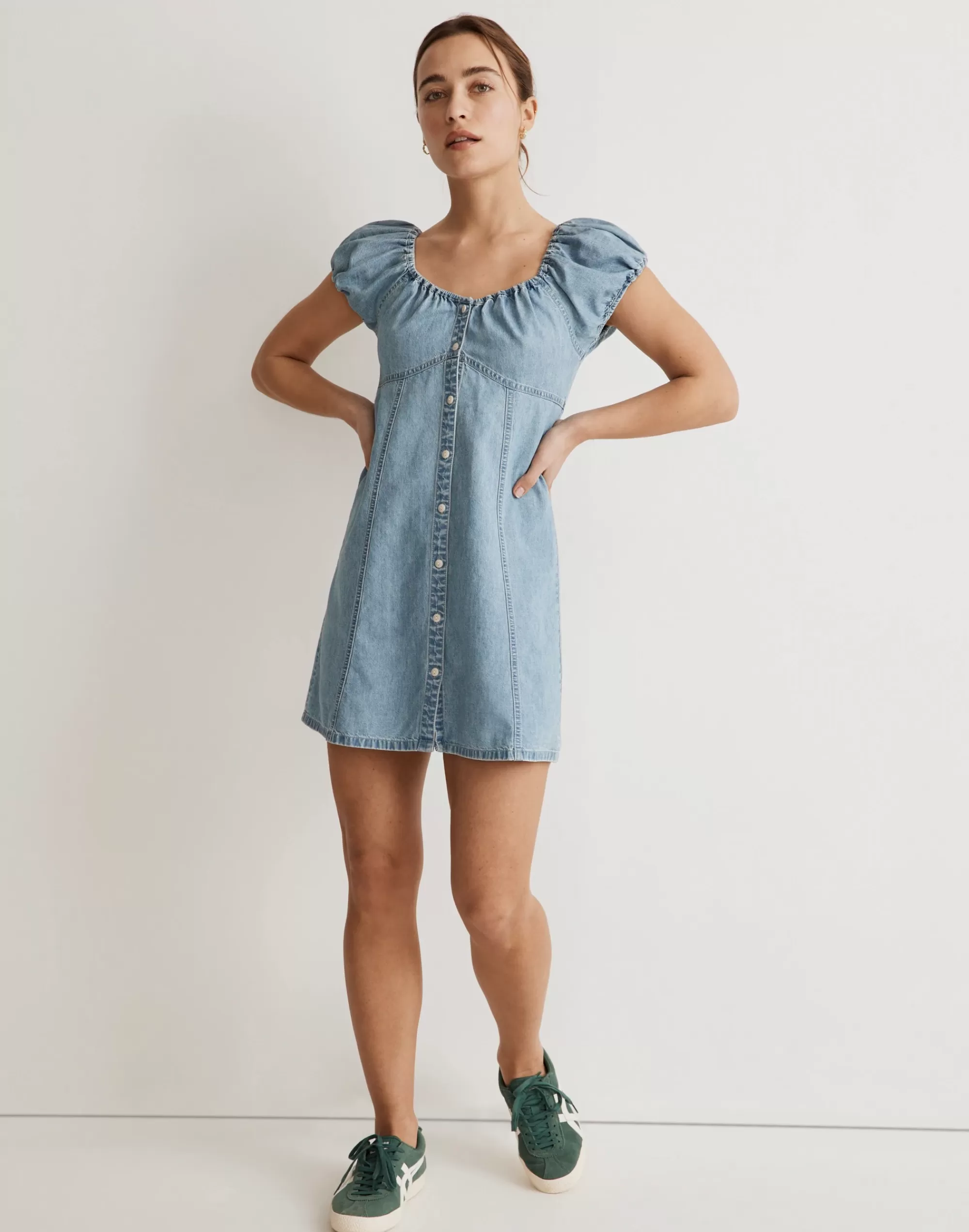 Madewell Dresses>Denim Margie Mini Dress In Bevy Wash