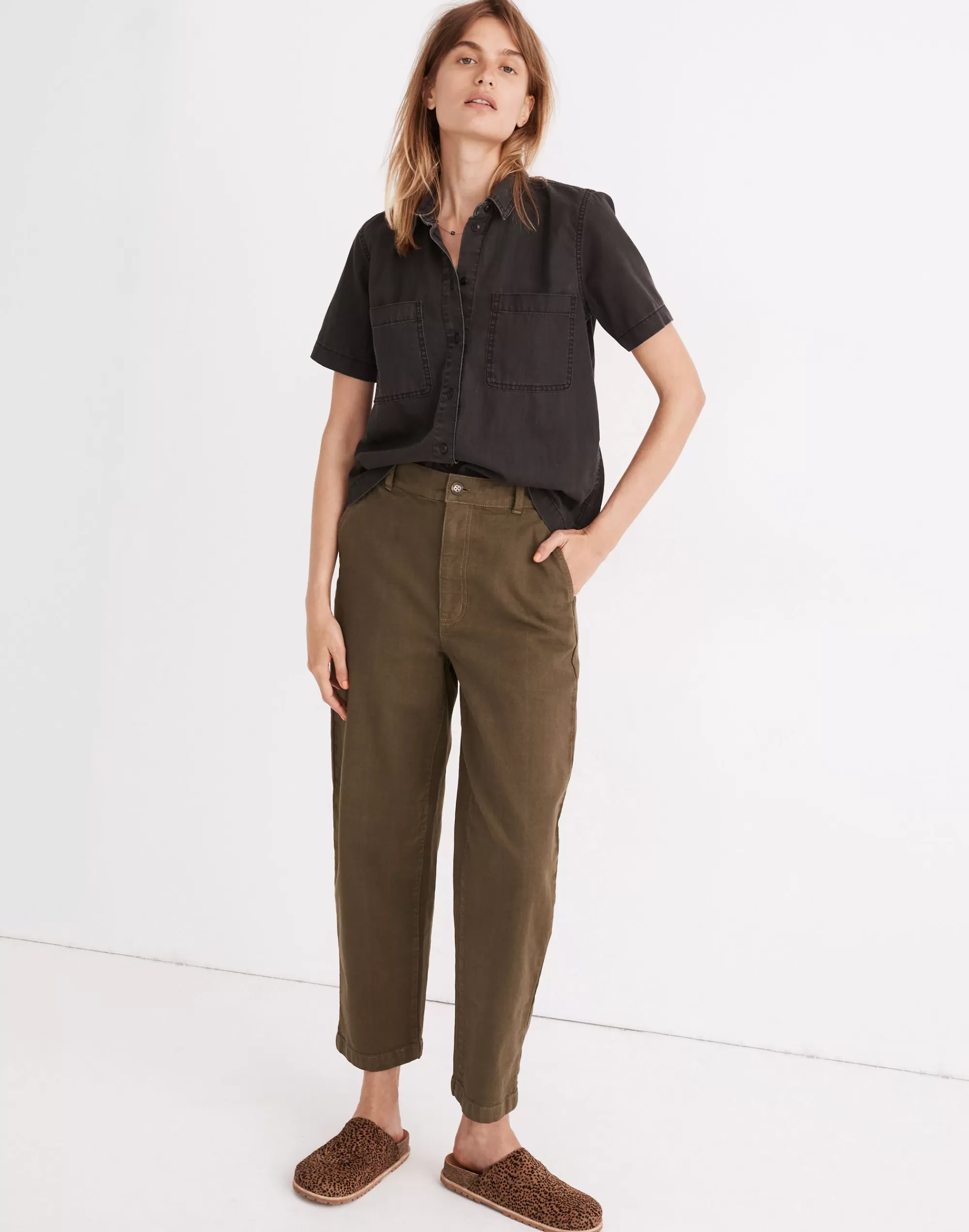 Madewell Tops & Shirts>Denim Short-Sleeve Button-Up Shirt In Lunar Wash