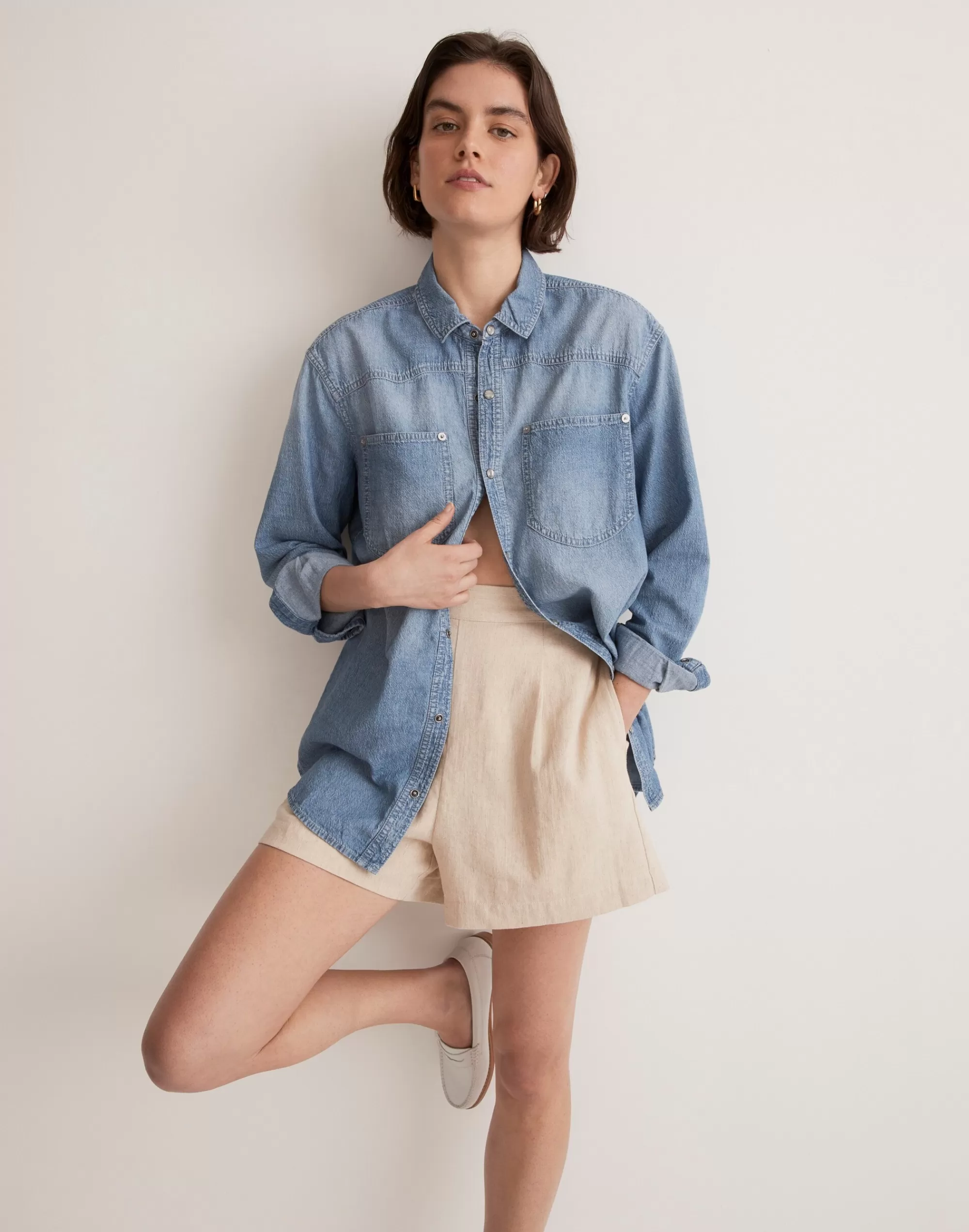 Madewell Tops & Shirts>Denim Western Button-Down Shirt Connett Wash