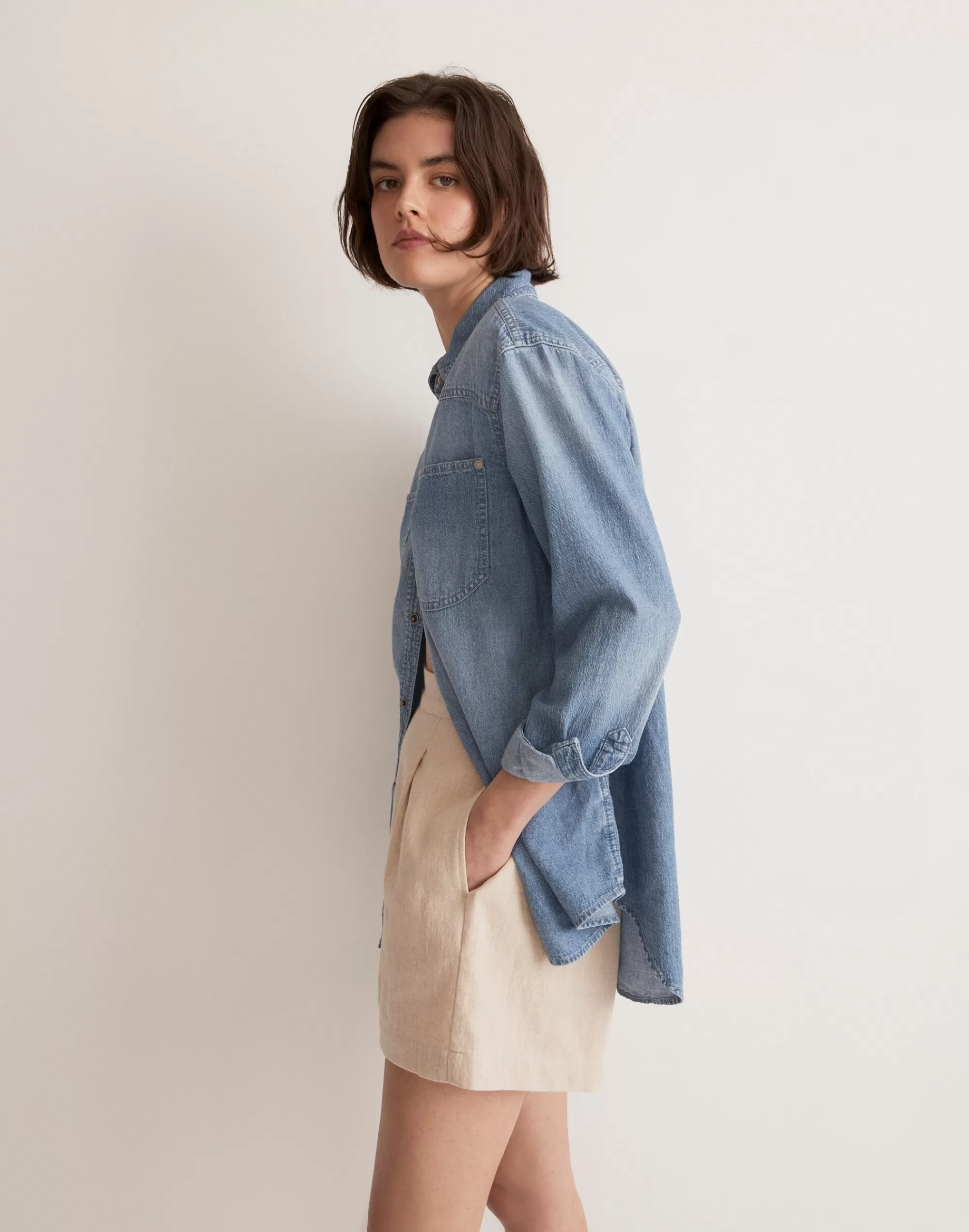 Madewell Tops & Shirts>Denim Western Button-Down Shirt Connett Wash