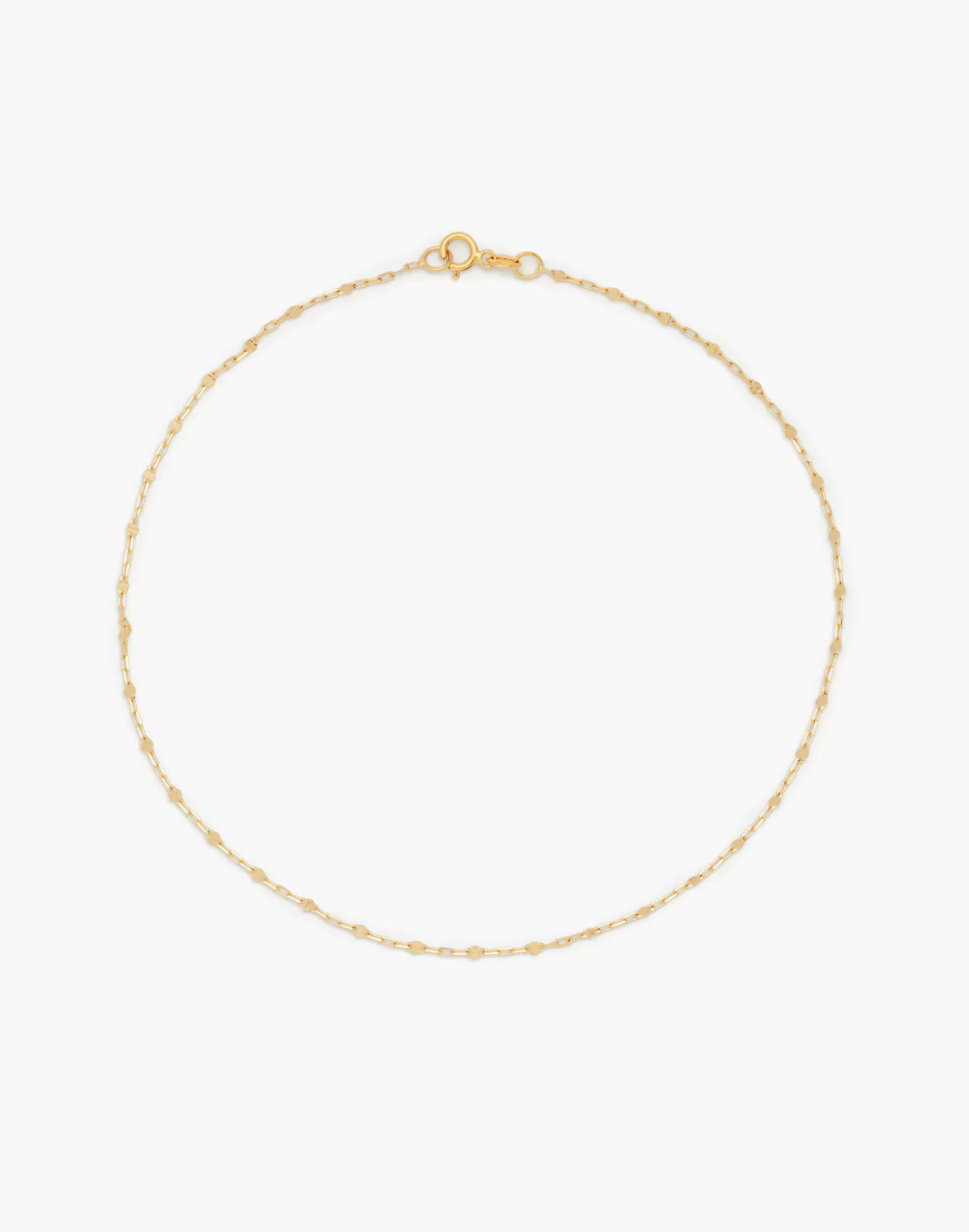 Madewell 14K Gold-Plated>Diamond Cut Rolo Chain Anklet Gold