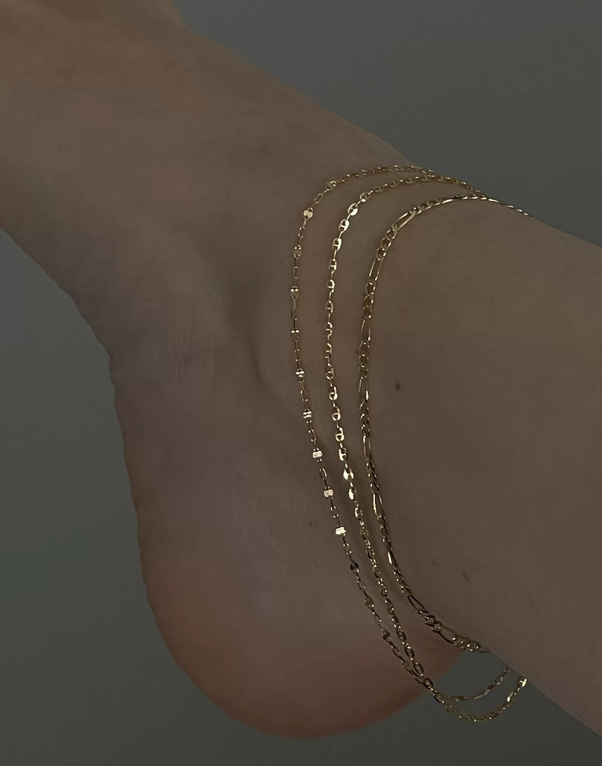 Madewell Fine Jewelry>Diamond Cut Rolo Chain Anklet Gold