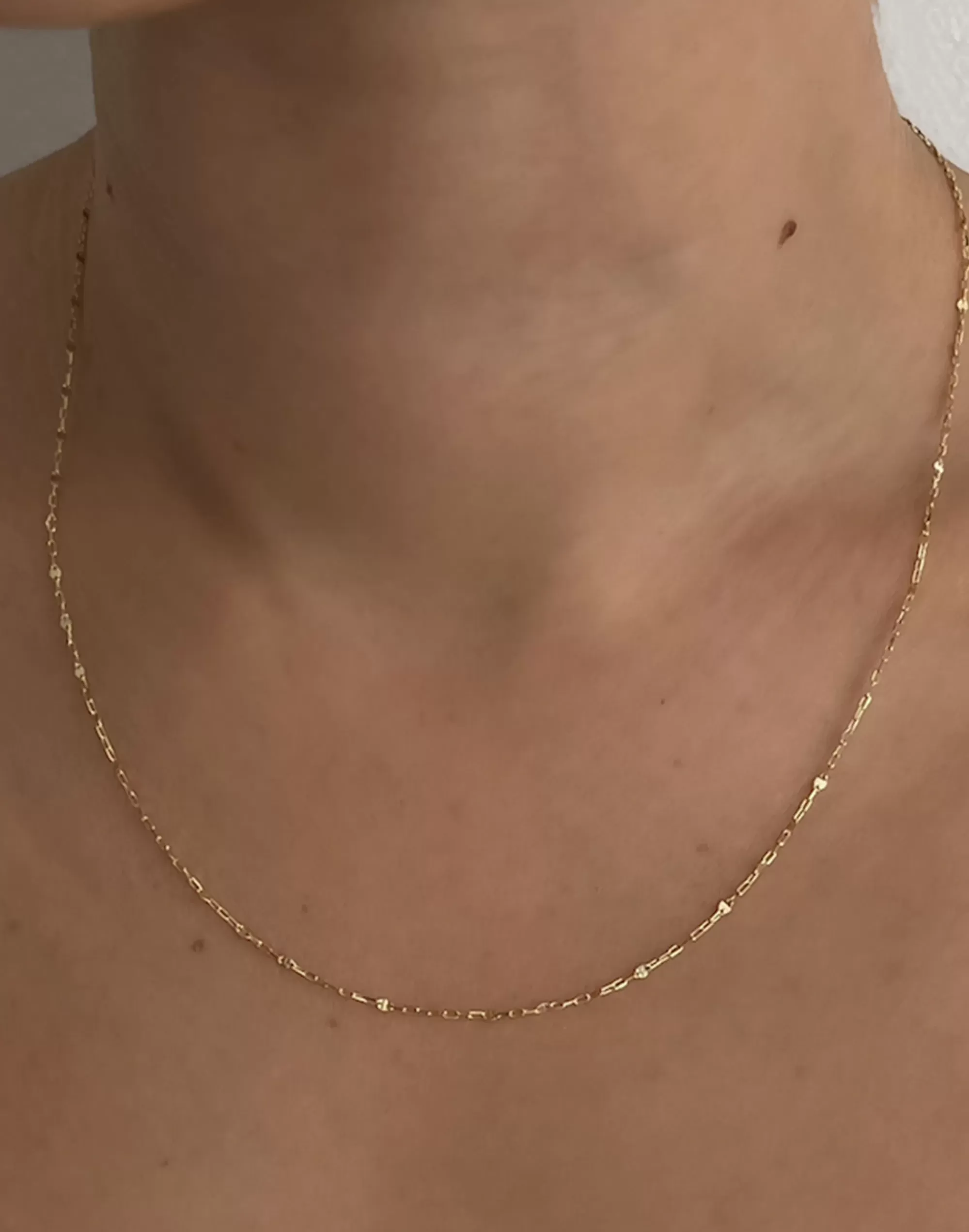 Madewell Necklaces>Diamond Cut Rolo Chain Necklace Gold