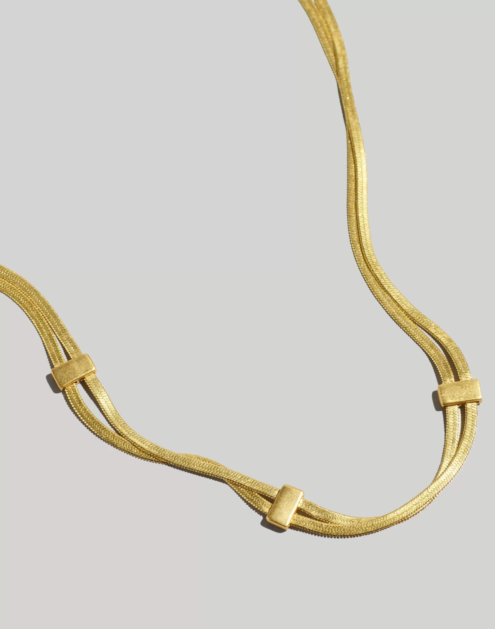 Madewell Necklaces>Double Herringbone Chain Necklace Vintage Gold