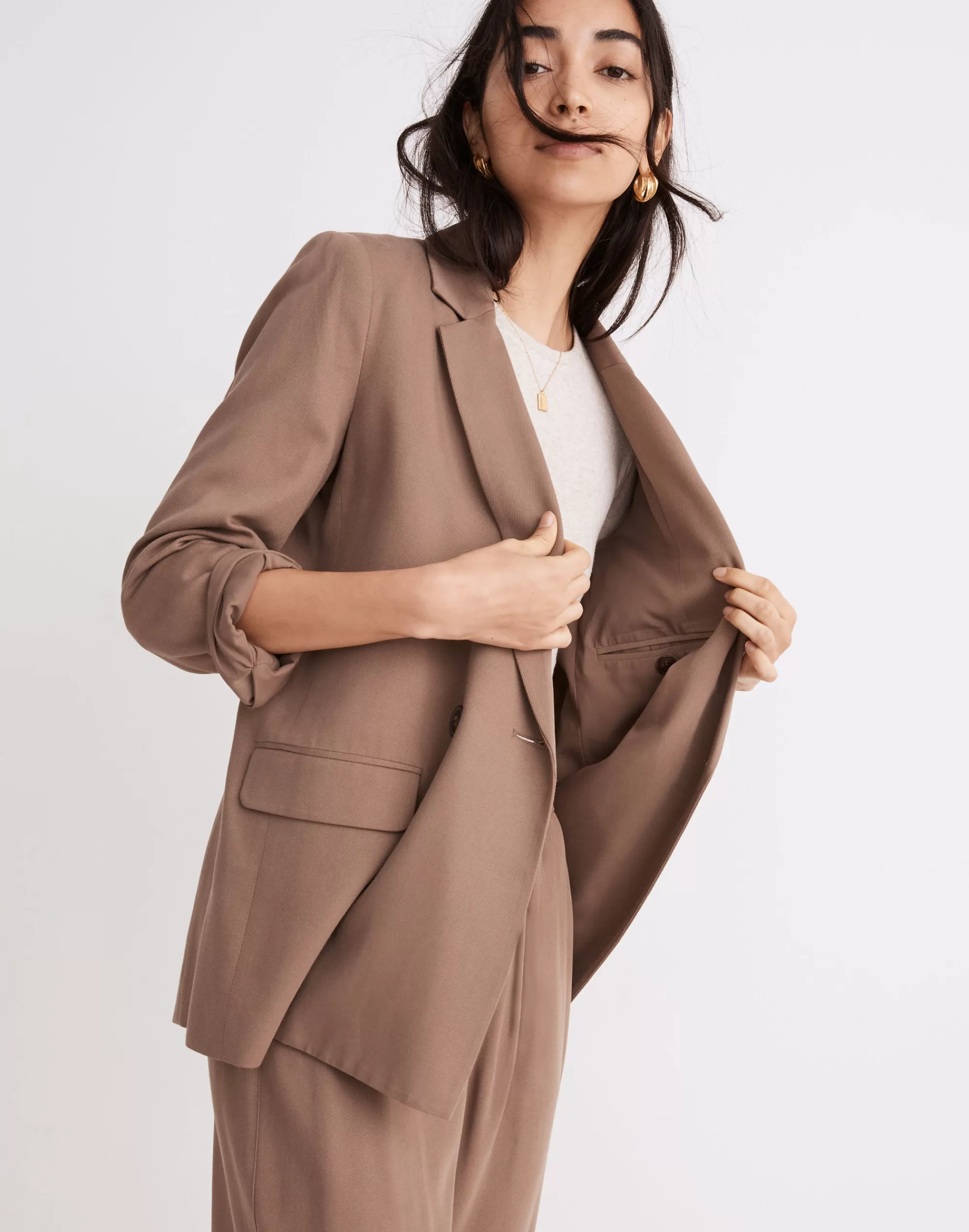 Madewell Jackets>Drapeweave Caldwell Double-Breasted Blazer Castle Rock